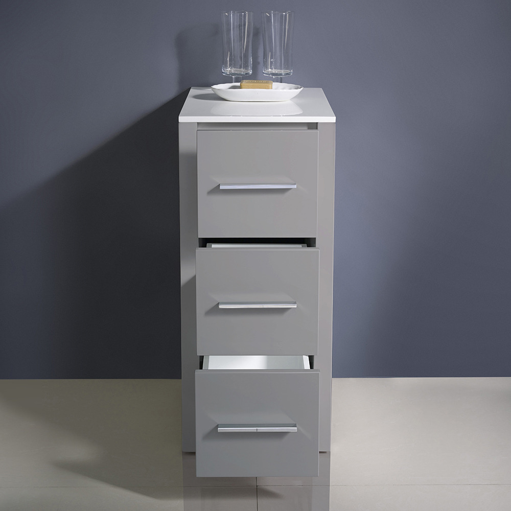 Fresca Torino 12" Gray Bathroom Linen Side Cabinet