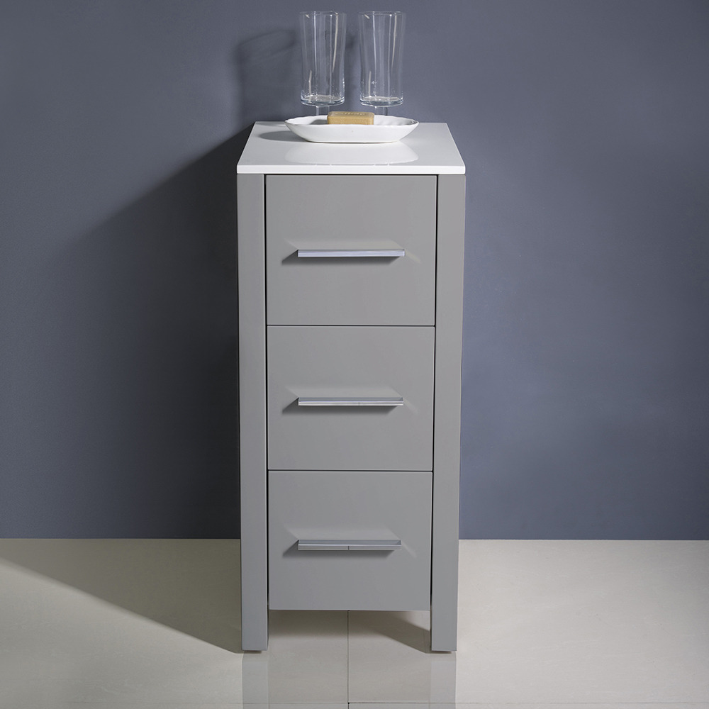 Fresca Torino 12" Gray Bathroom Linen Side Cabinet
