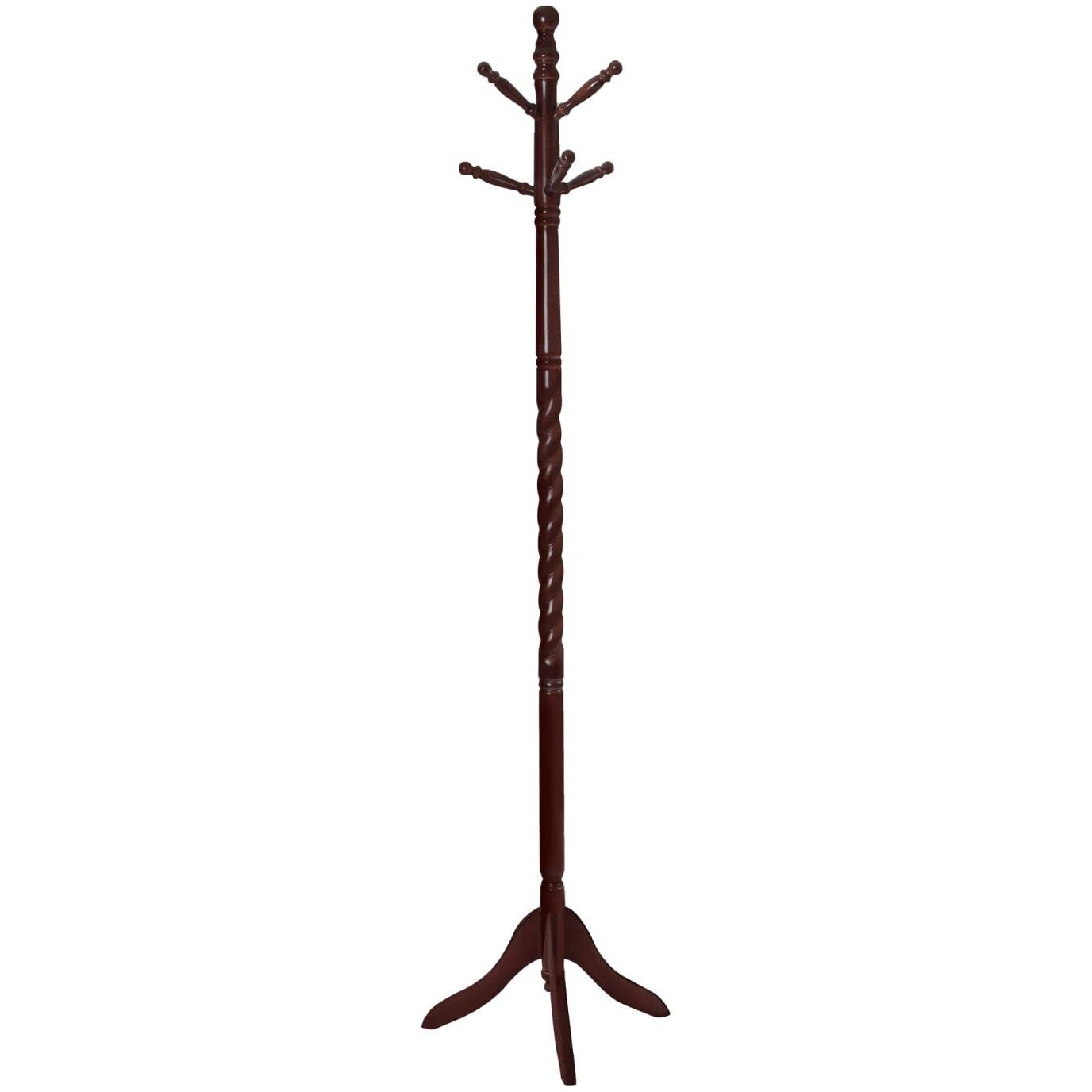 Traditional Merlot Twisted Post Coat Rack