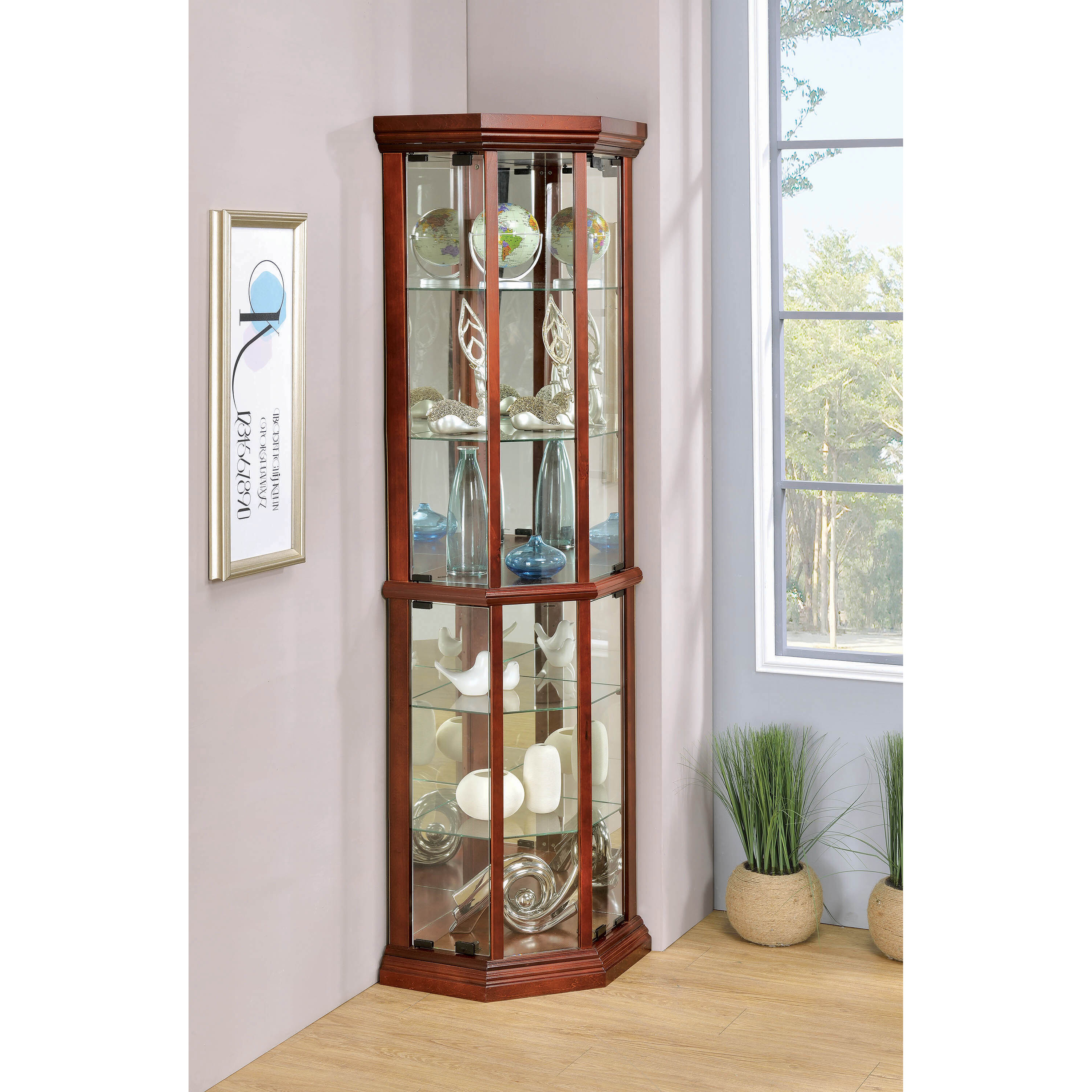 Traditional Medium Brown Curio Cabinet