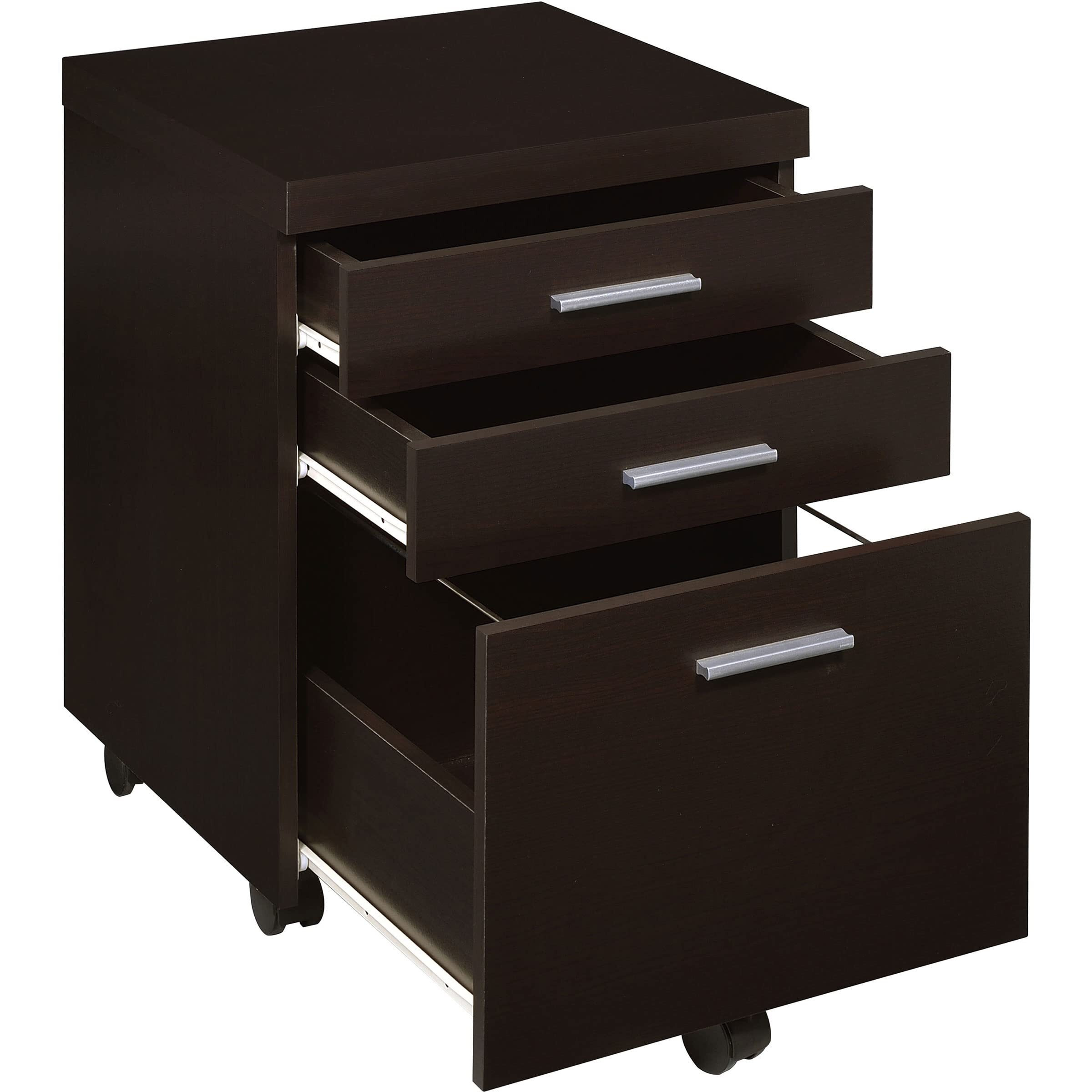 Skylar Contemporary Cappuccino Three-Drawer File Cabinet