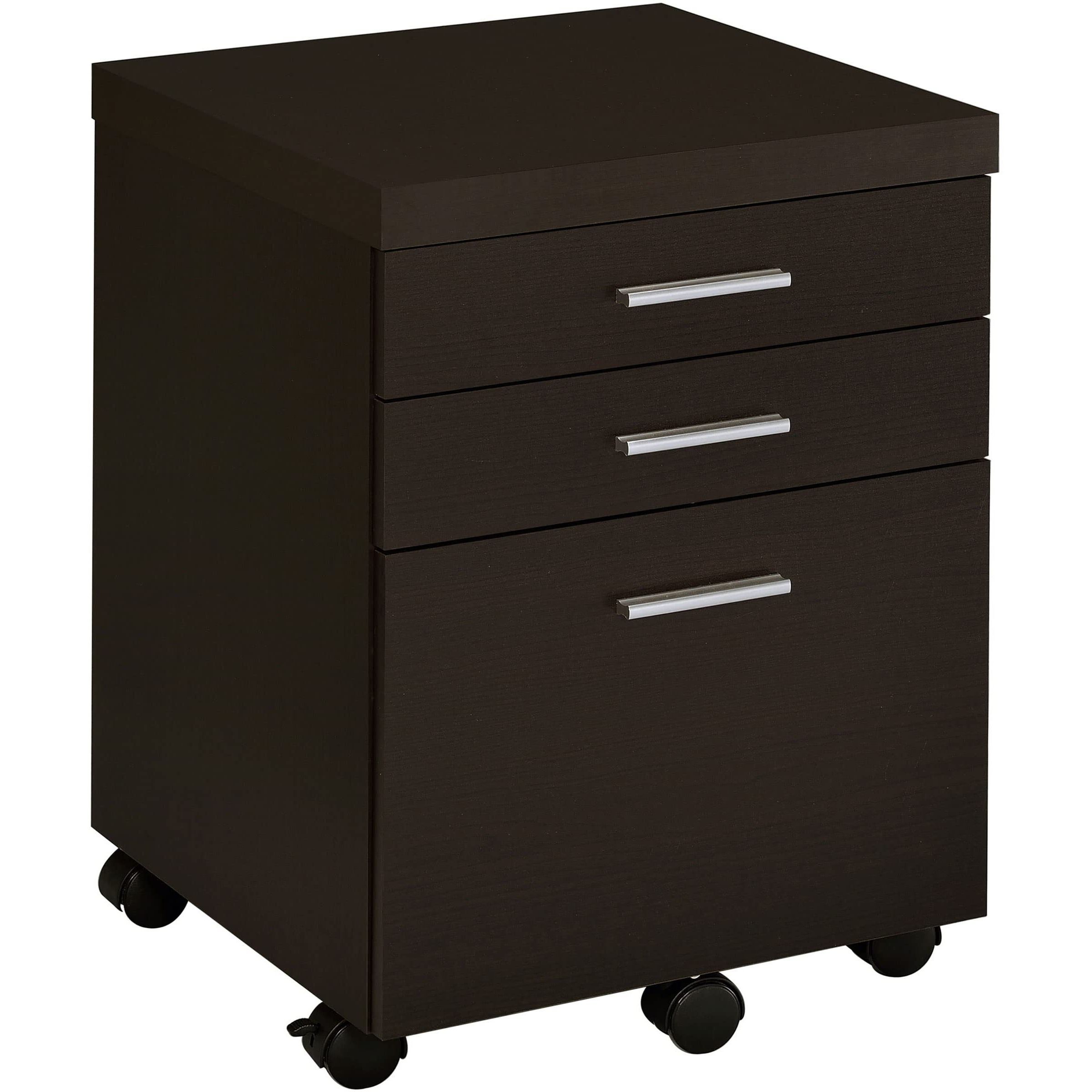 Skylar Contemporary Cappuccino Three-Drawer File Cabinet