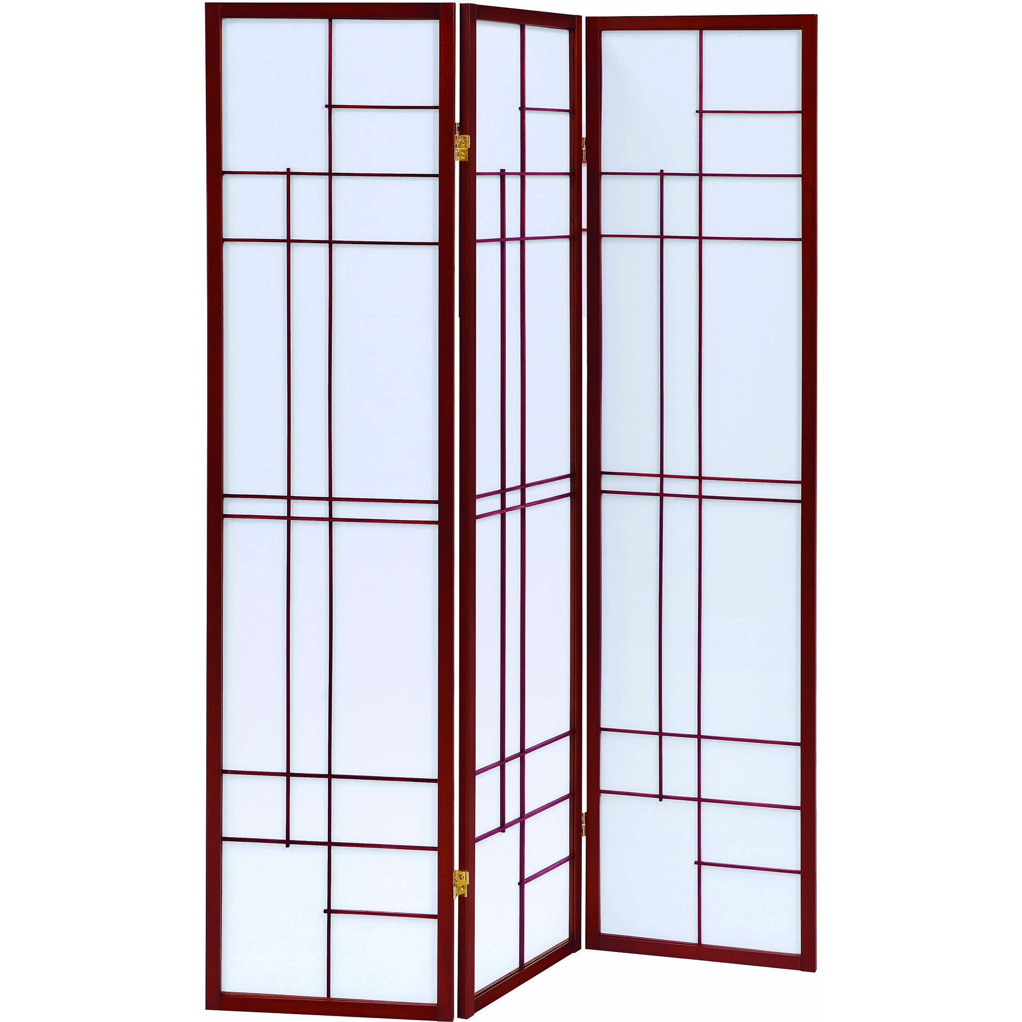 Transitional Brown Red Three-Panel Screen