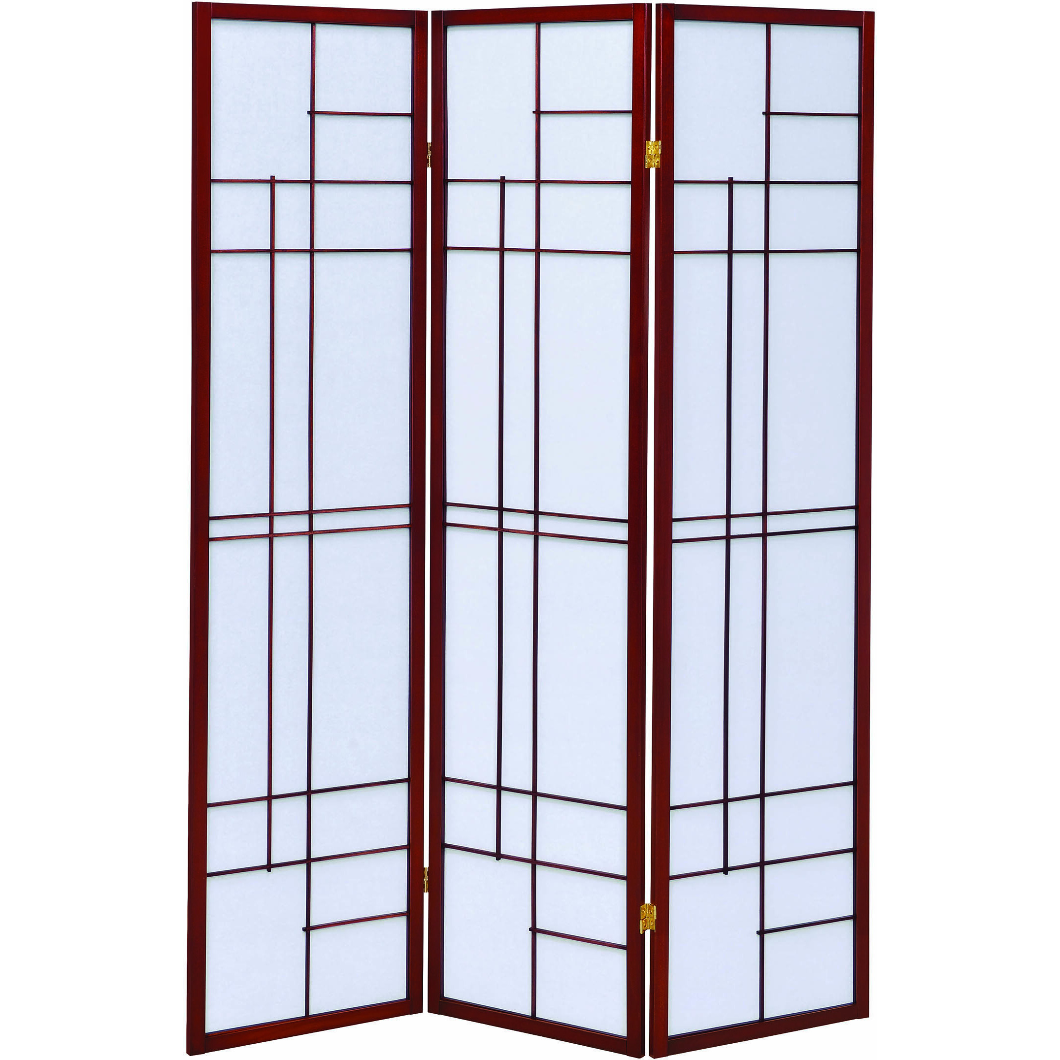 Transitional Brown Red Three-Panel Screen