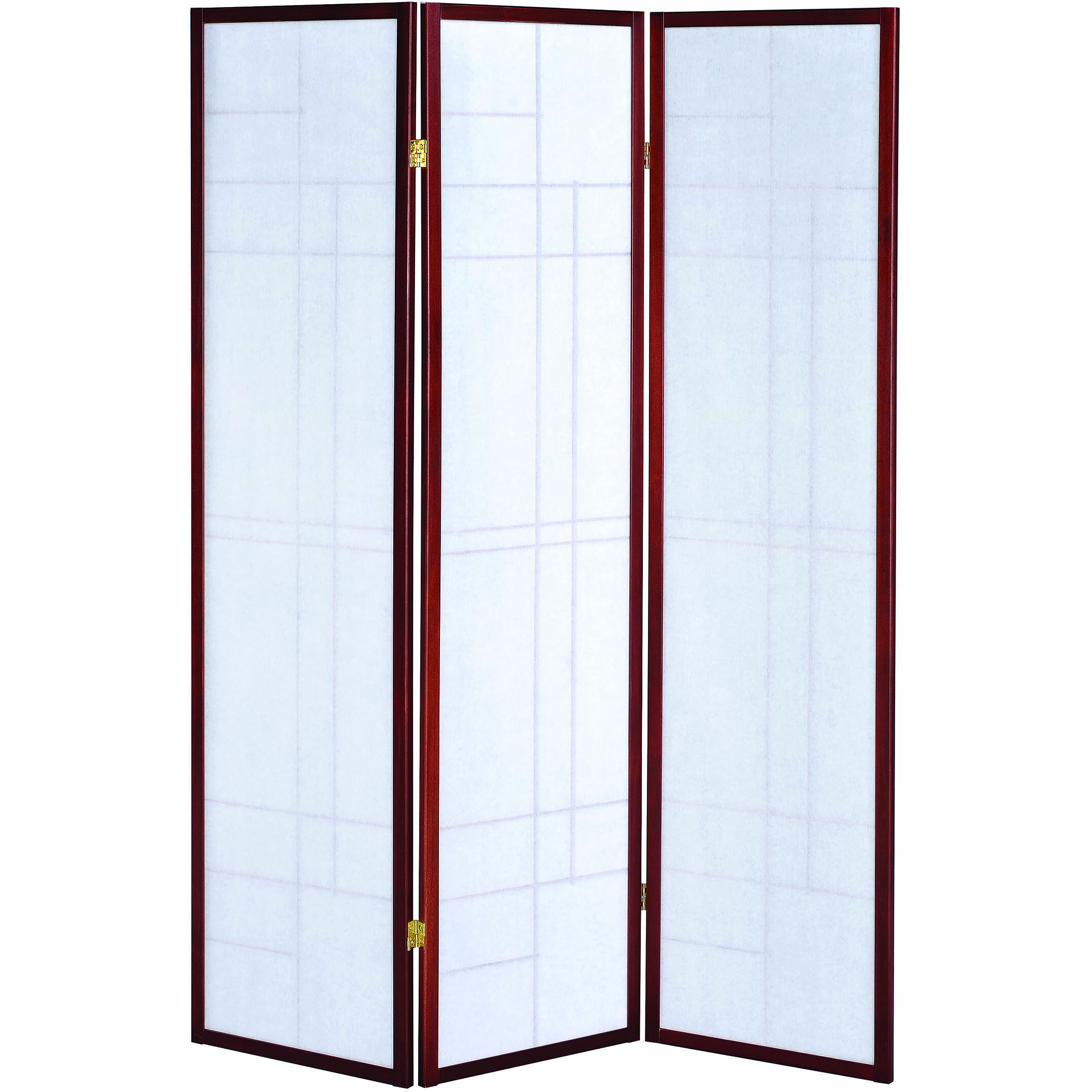 Transitional Brown Red Three-Panel Screen