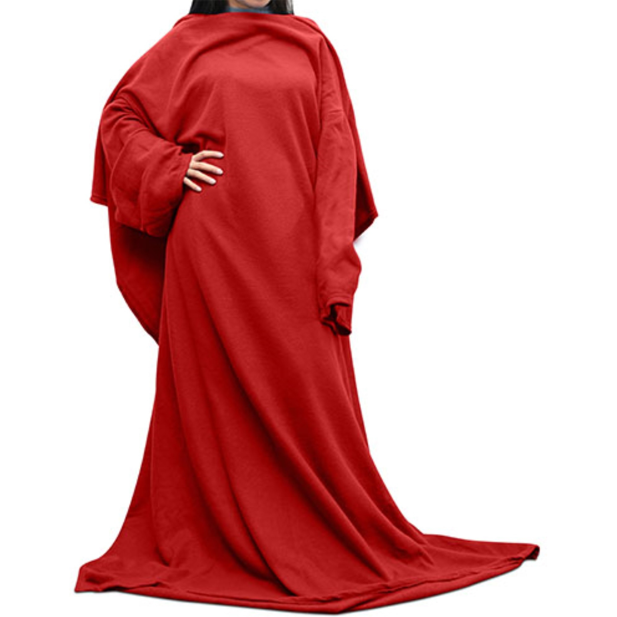 Wearable Fleece Blanket with Sleeves Cozy Warm Microplush Sofa Blanket Extra Soft Lightweight for Adult Women Men 3 Colors