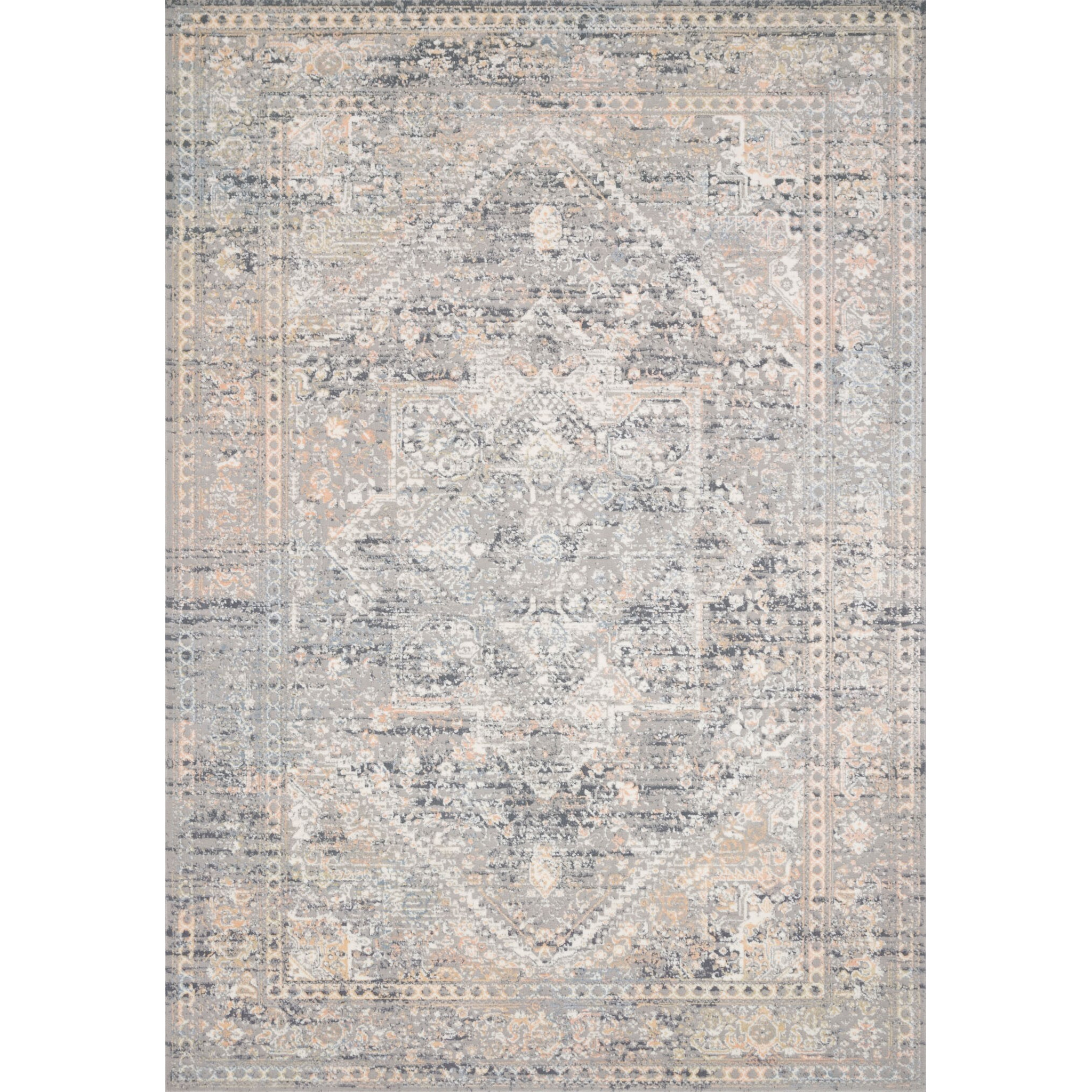 Lucia 2'-0" X 3'-0" Rug, Grey / Sunset