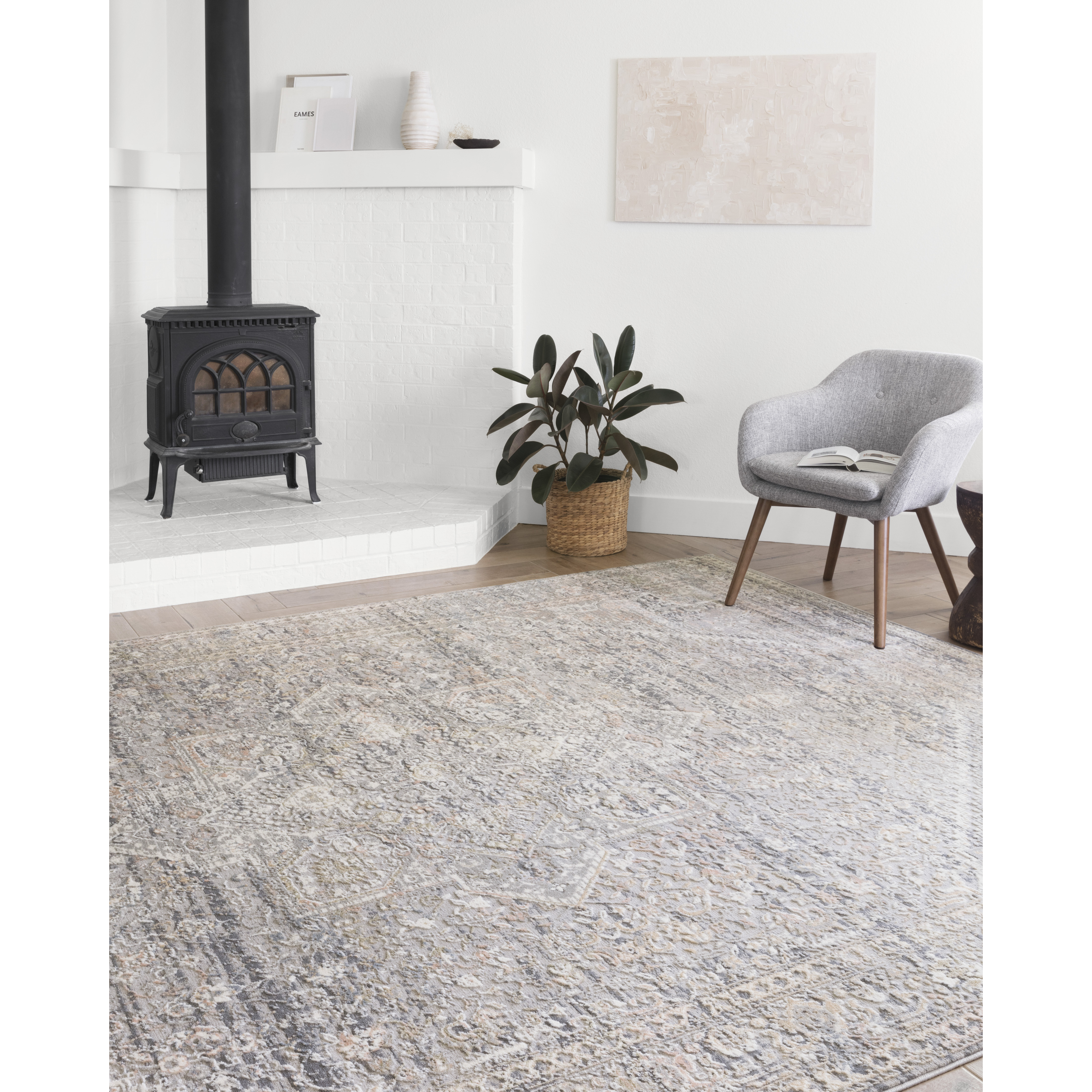 Lucia 2'-0" X 3'-0" Rug, Grey / Sunset