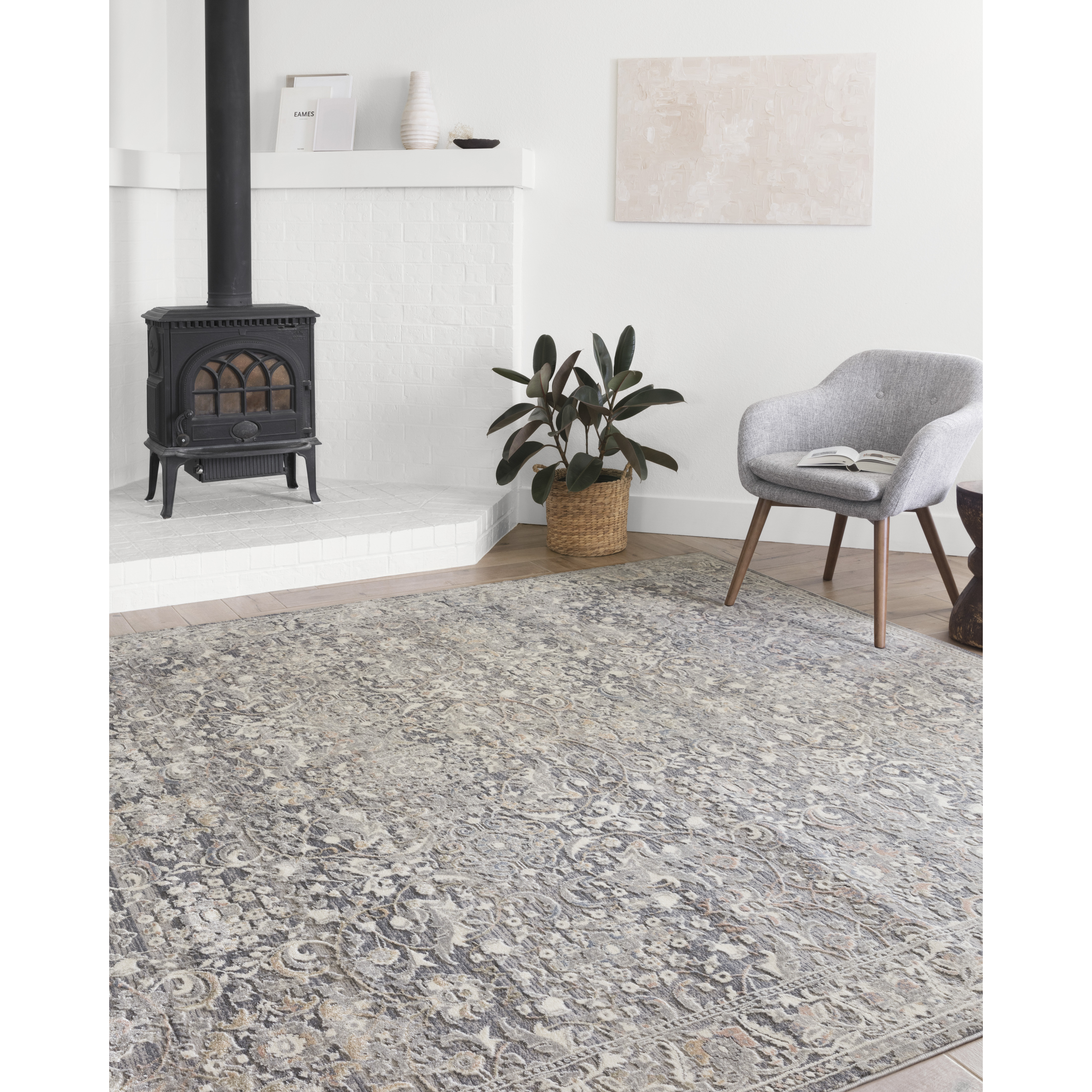 Lucia 1'-6" X 1'-6" Sample Swatch Rug, Grey / Mist