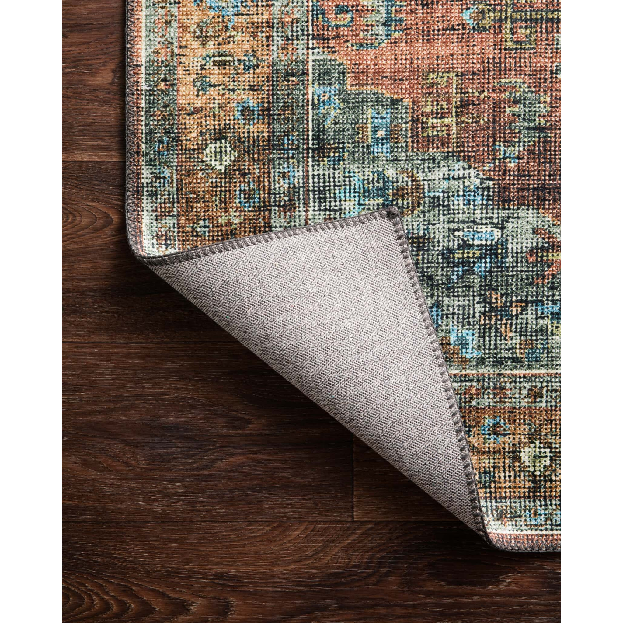 Skye 1'-6" X 1'-6" Sample Swatch Rug, Terracotta / Sky