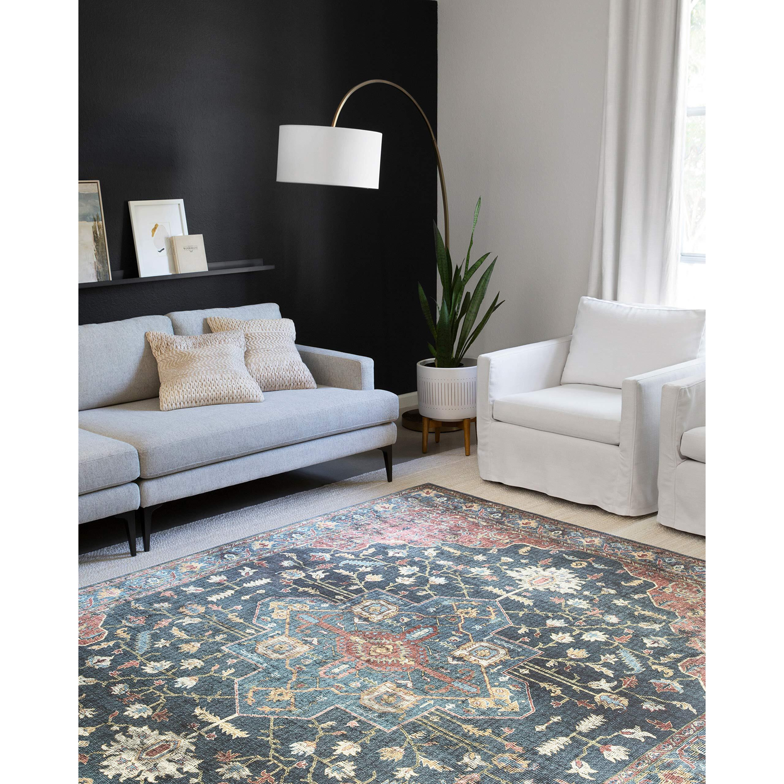 Skye 7'-6" X 9'-6" Rug, Denim / Brick