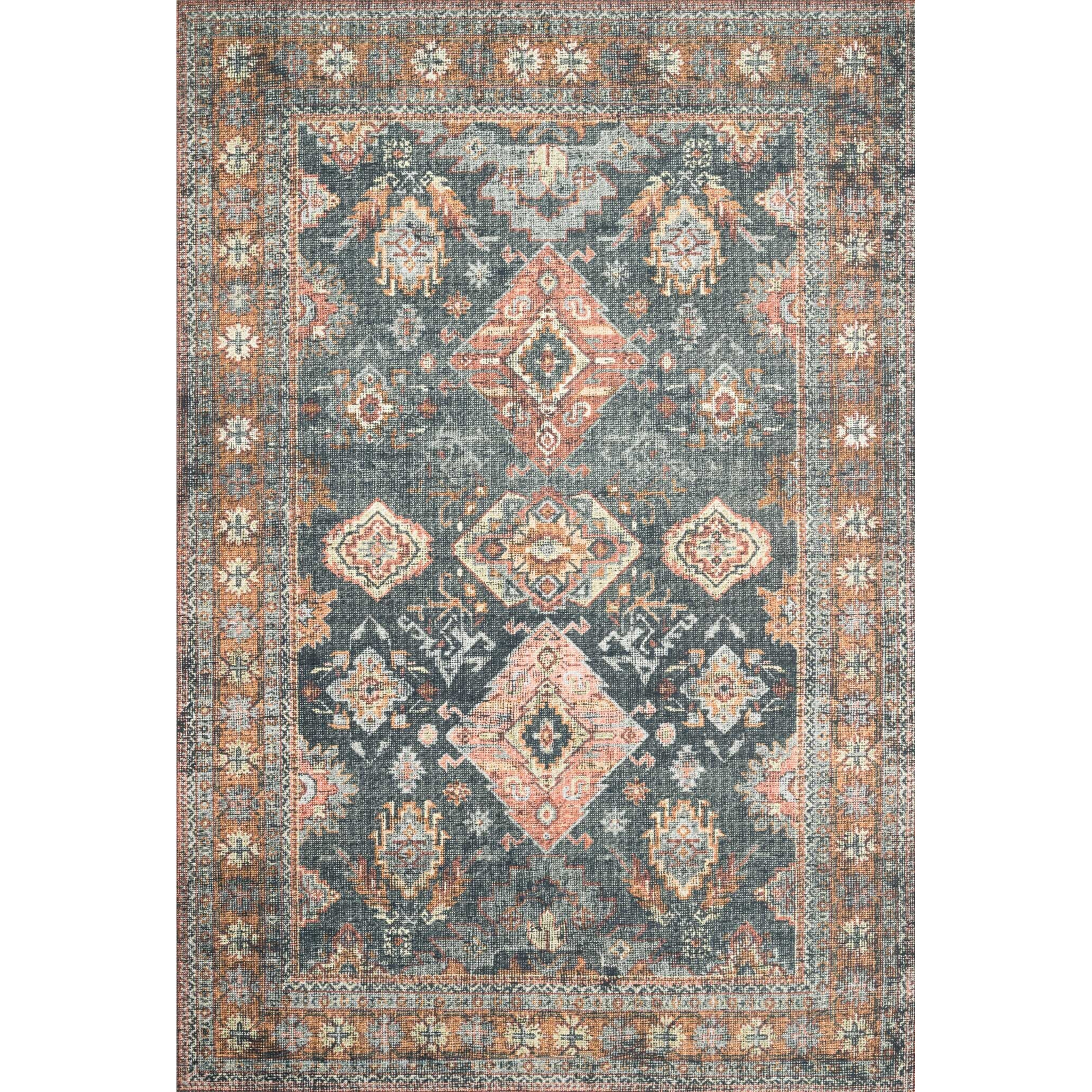 Skye 1'-6" X 1'-6" Sample Swatch Rug, Sea / Rust