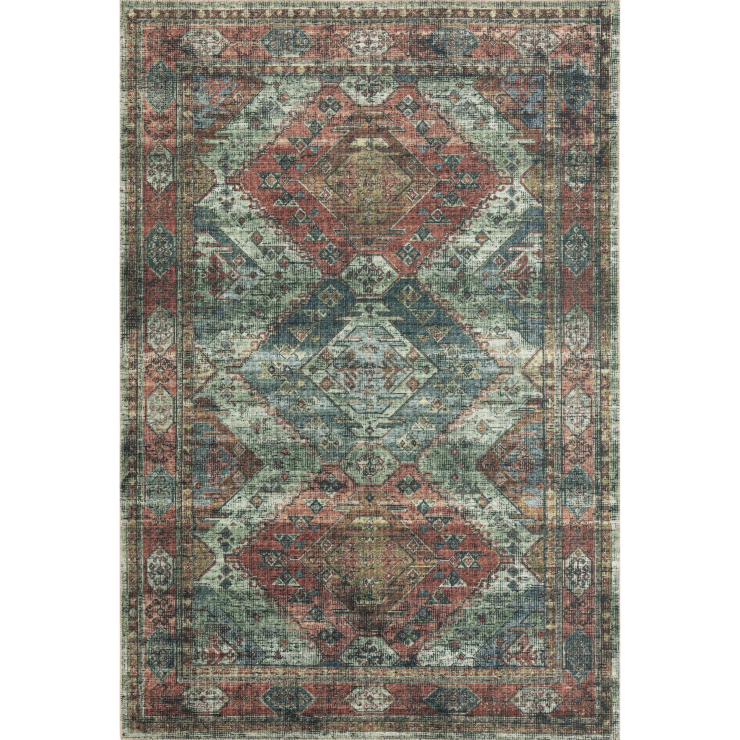 Skye 1'-6" X 1'-6" Sample Swatch Rug, Sea / Rust