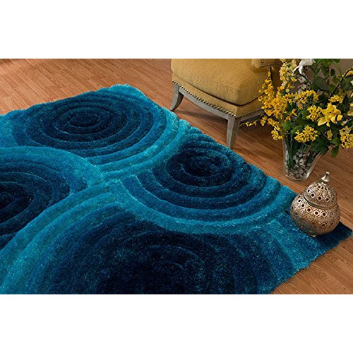 United Weavers Finesse Fluffy Blue Area Rug  5'3 X 7'2