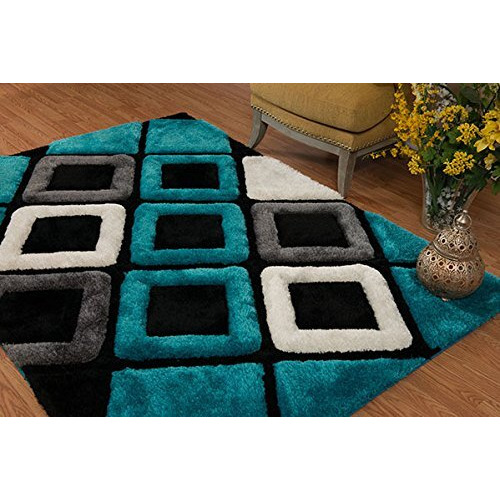 United Weavers Finesse Plush Aqua Area Rug  5'3 X 7'2