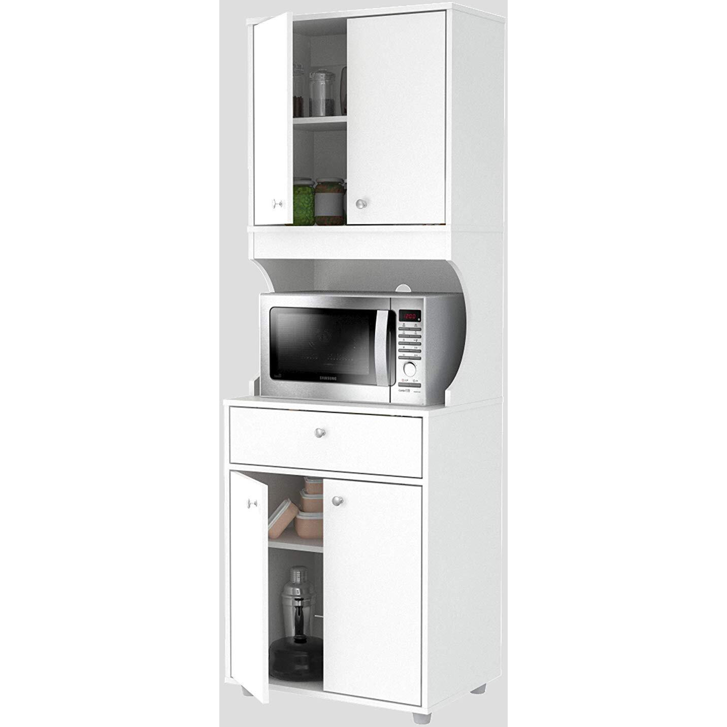 Kitchen/Microwave 1-Drawer/4-Door Storage Cabinet with Open Space