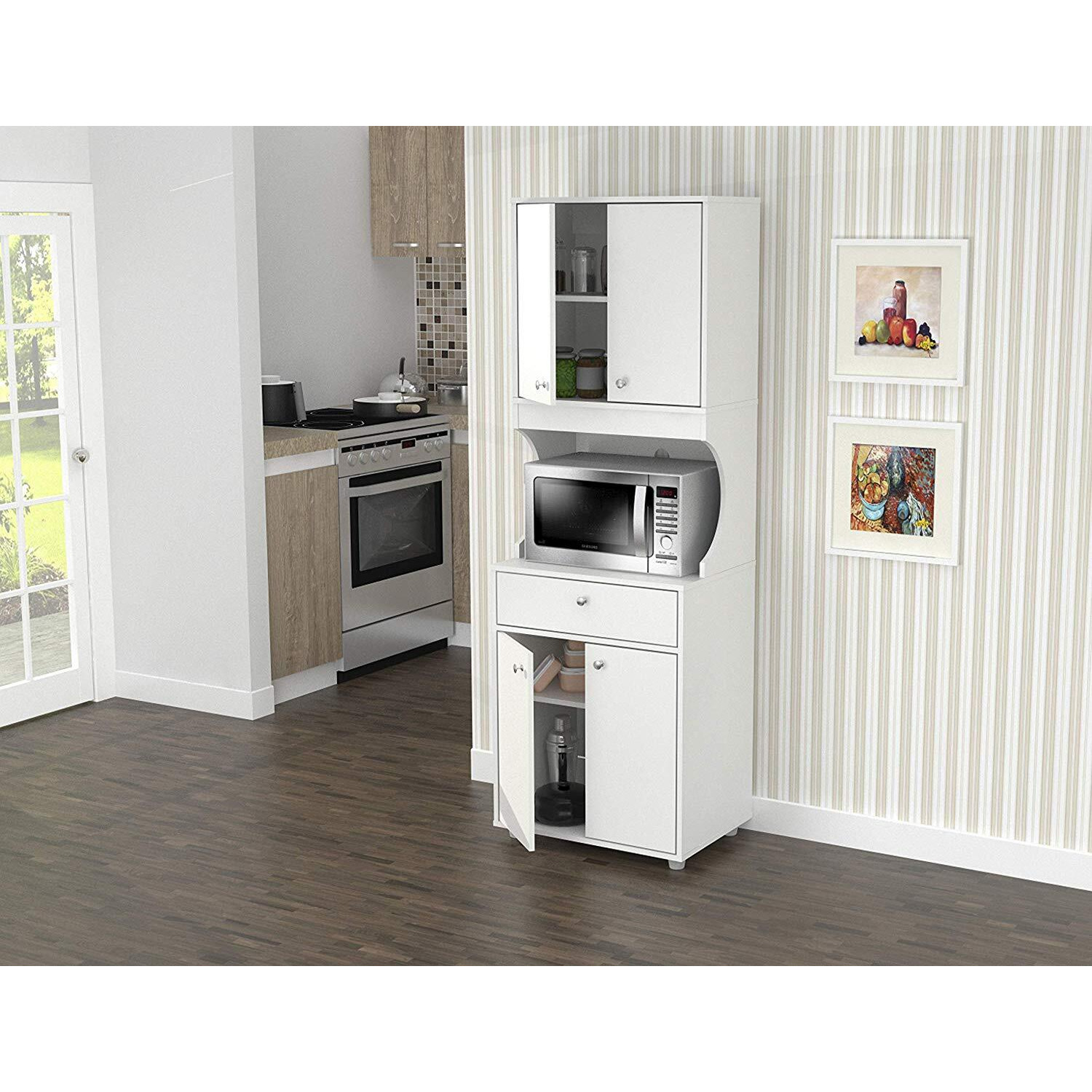 Kitchen/Microwave 1-Drawer/4-Door Storage Cabinet with Open Space