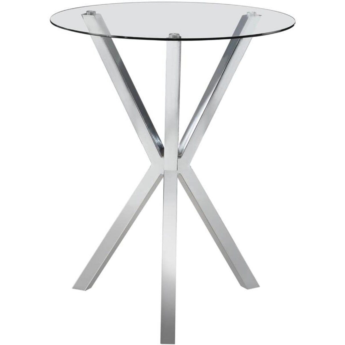 Contemporary Chrome Bar-Height Table