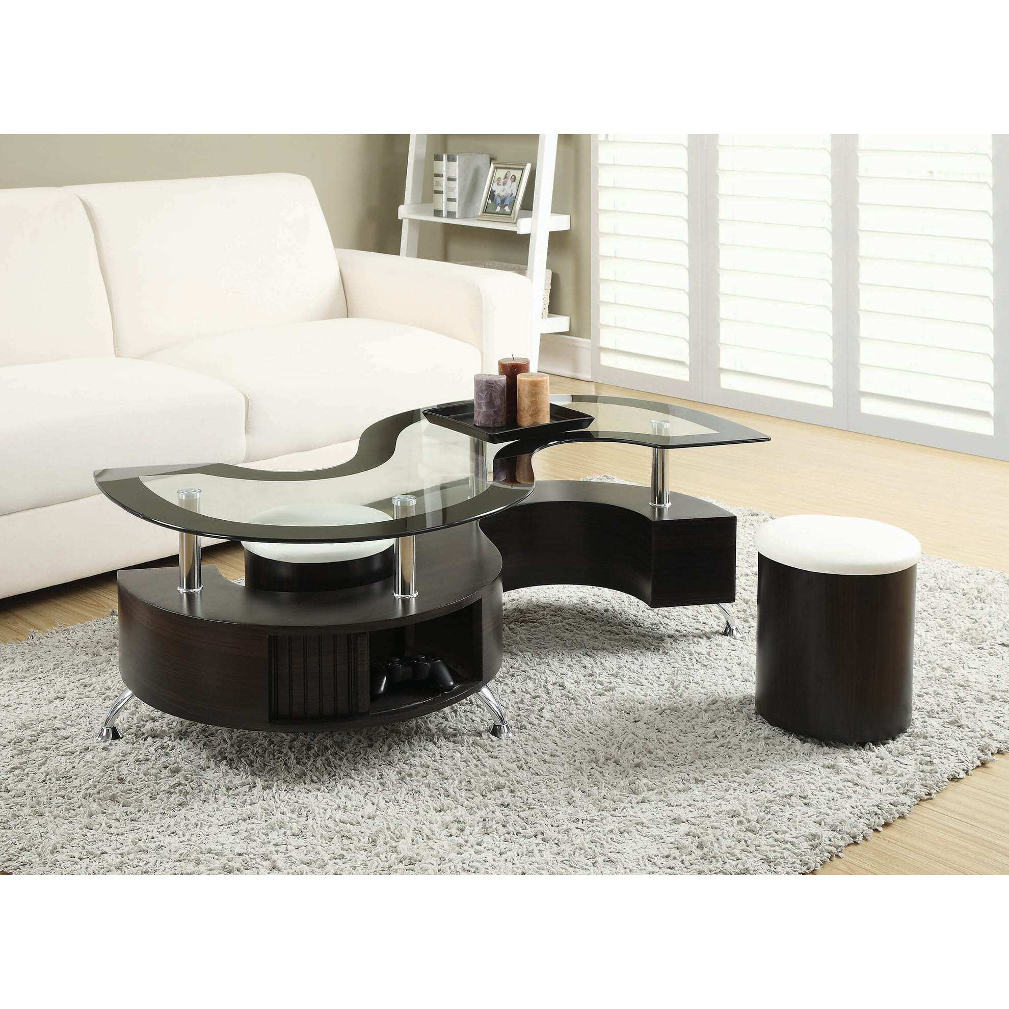 Delange Motion White Coffee Table