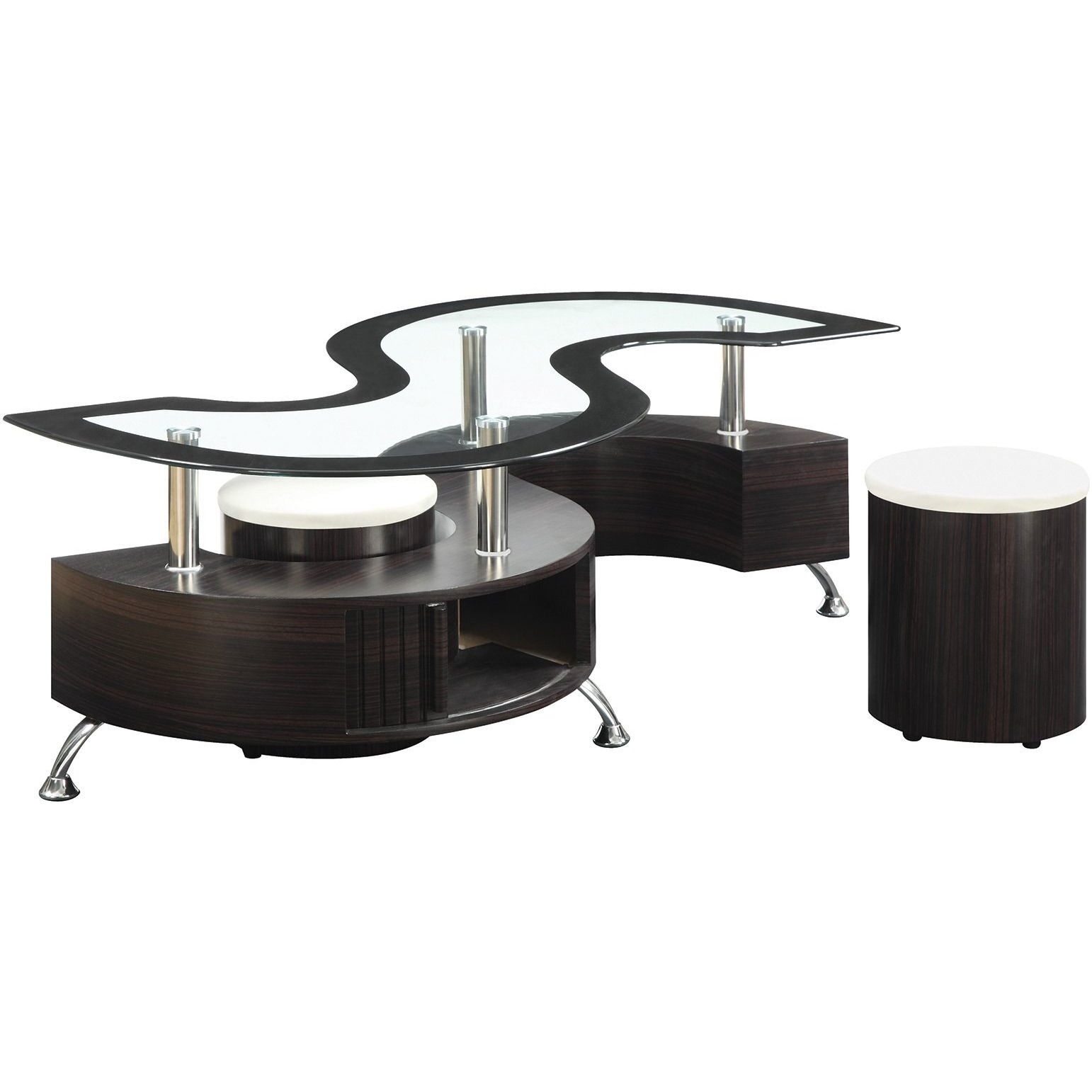 Delange Motion White Coffee Table