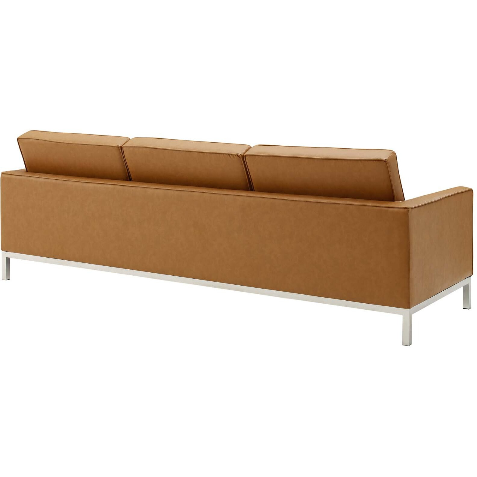 Loft Tufted Upholstered Faux Leather Sofa