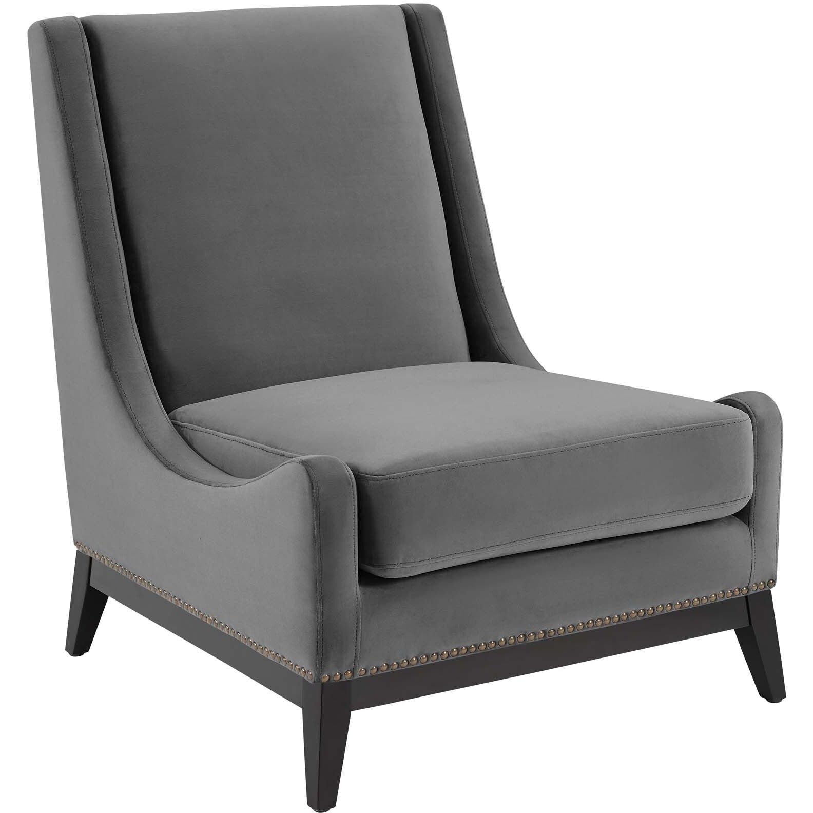 Confident Accent Upholstered Performance Velvet Lounge Chair