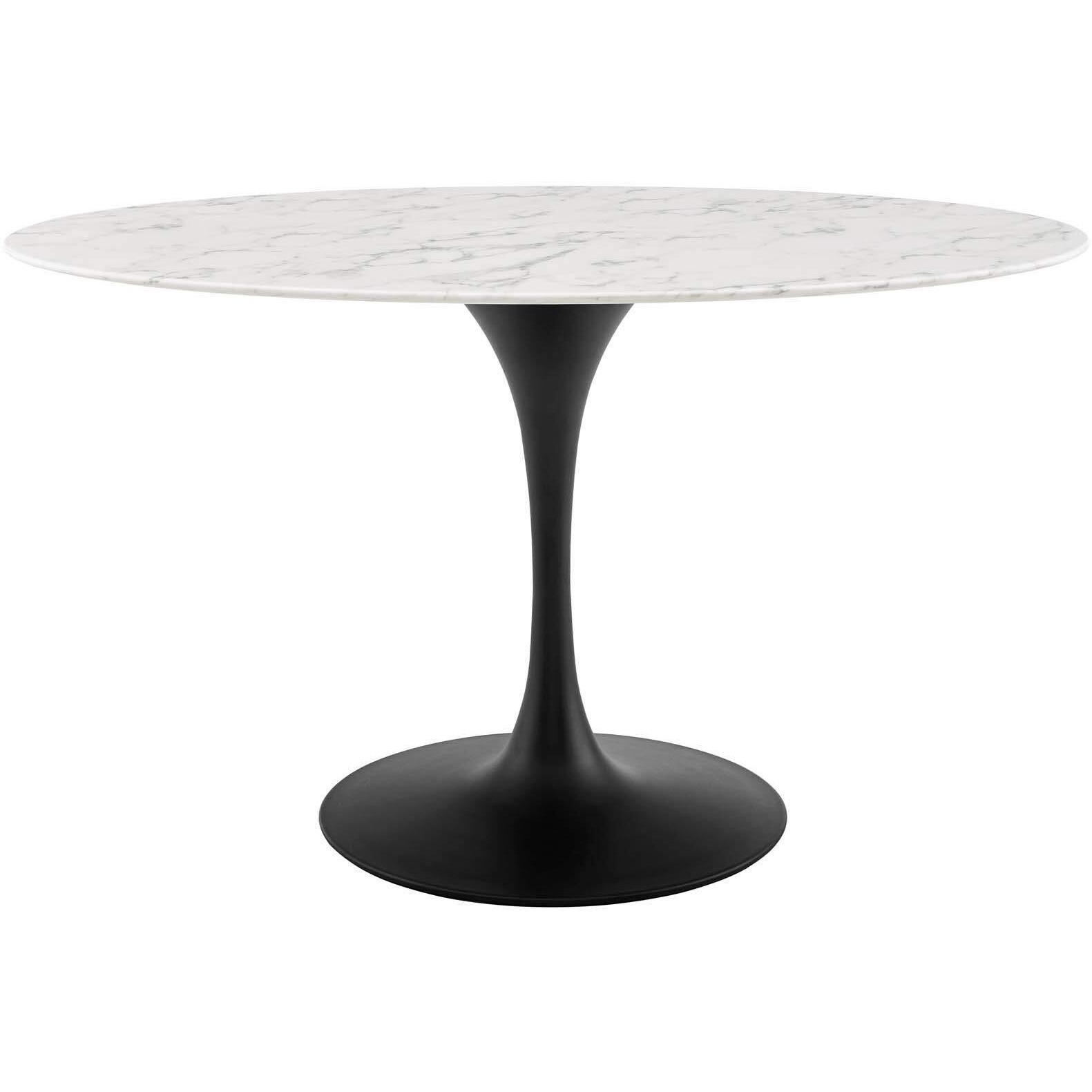 Lippa 54" Oval Artificial Marble Dining Table