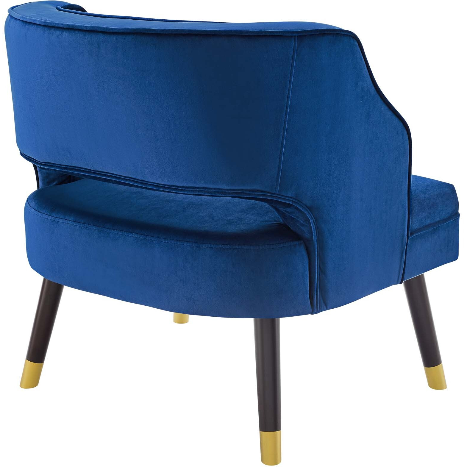 Traipse Button Tufted Open Back Performance Velvet Armchair