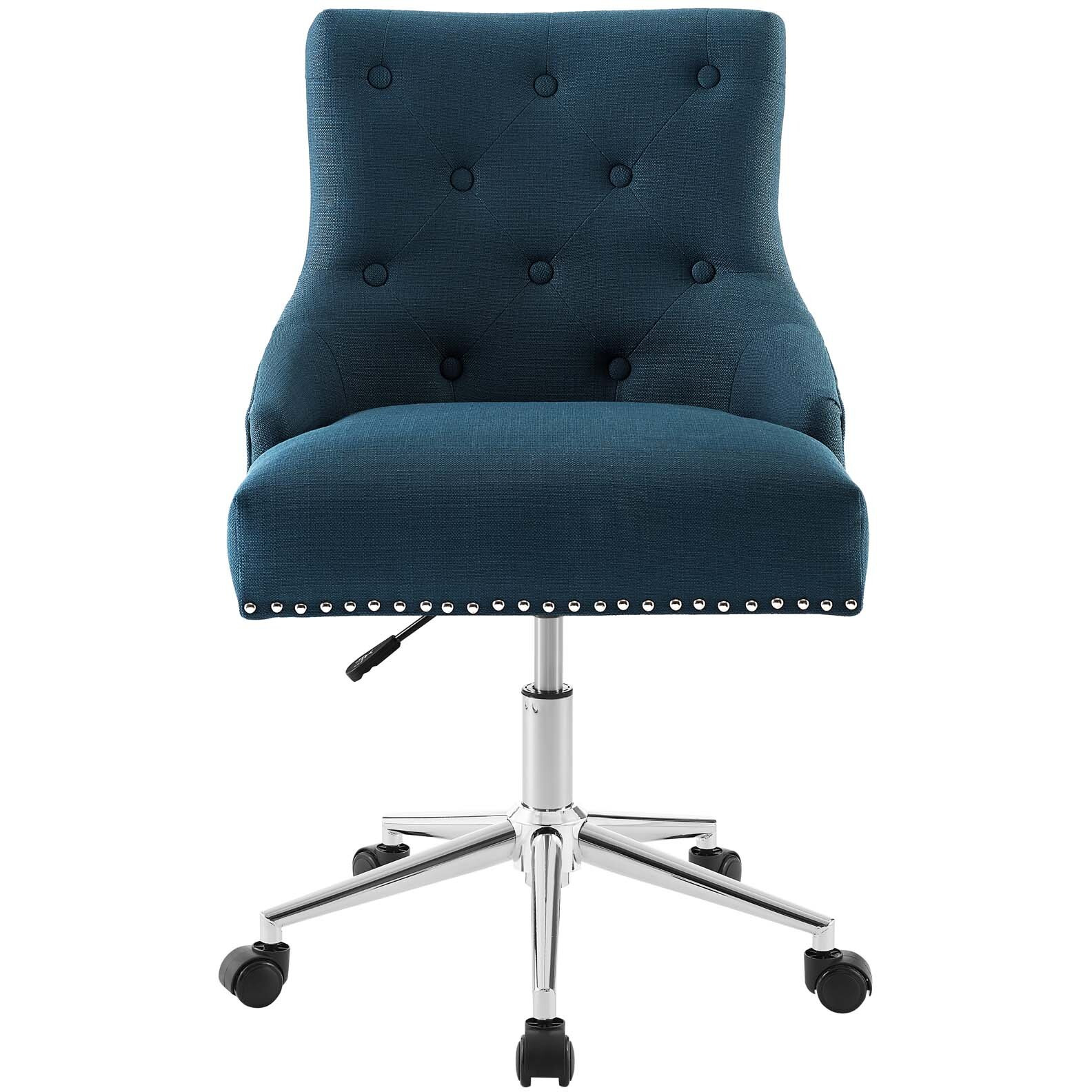 Regent Tufted Button Swivel Upholstered Fabric Office Chair