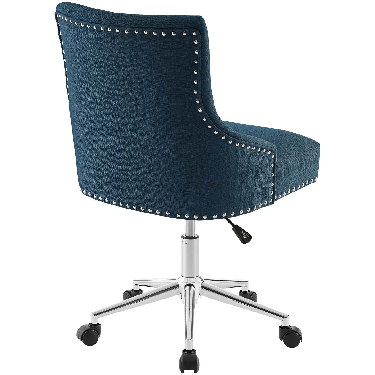 Regent Tufted Button Swivel Upholstered Fabric Office Chair
