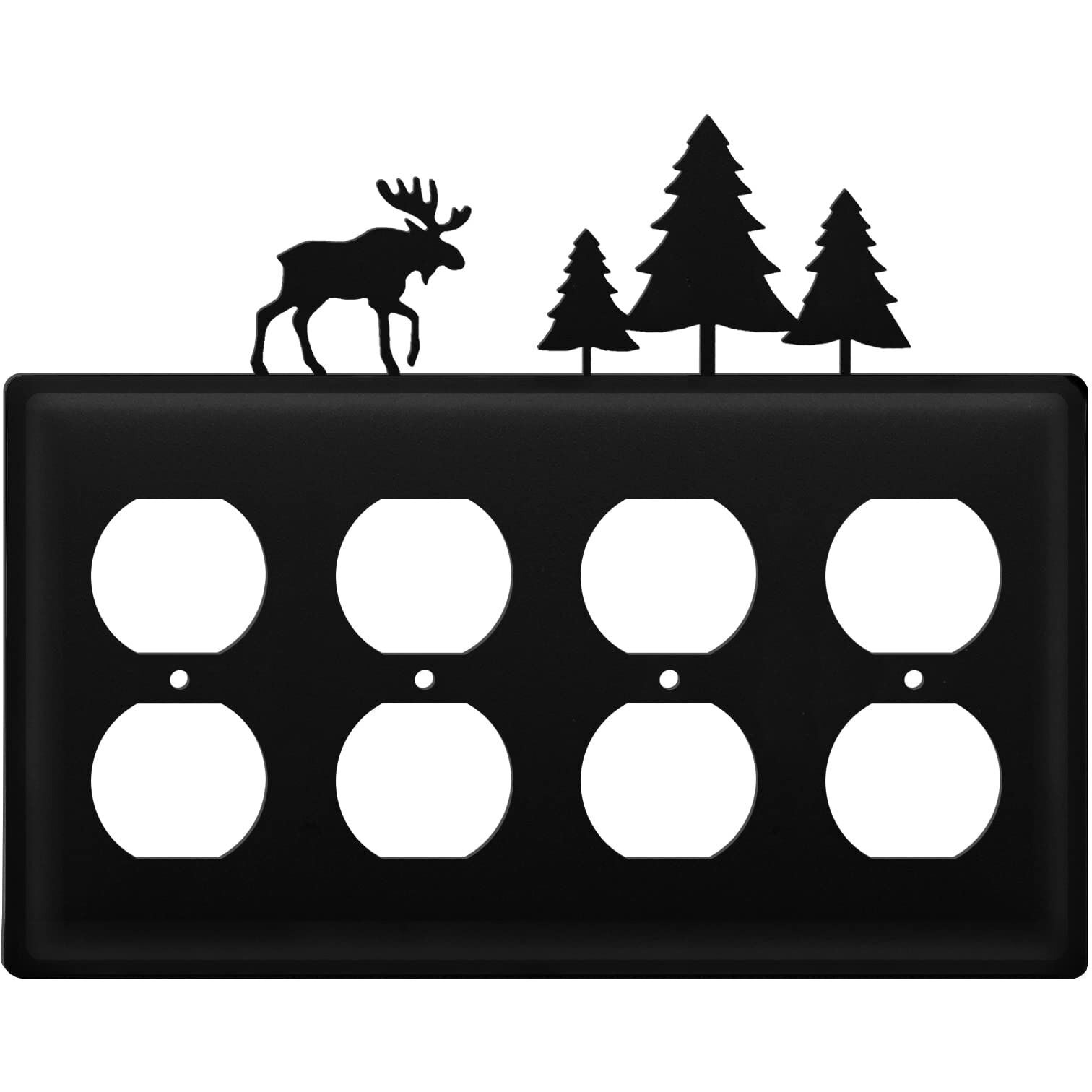 Moose & Pine Trees - Quad. Outlet Cover