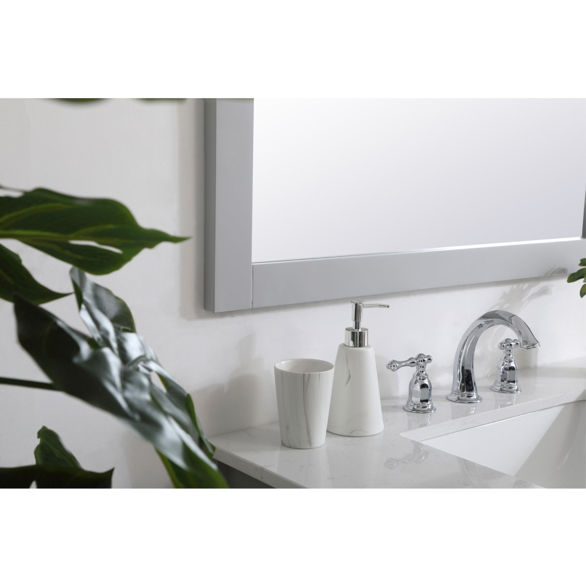 Aqua square vanity mirror 36 inch in Grey