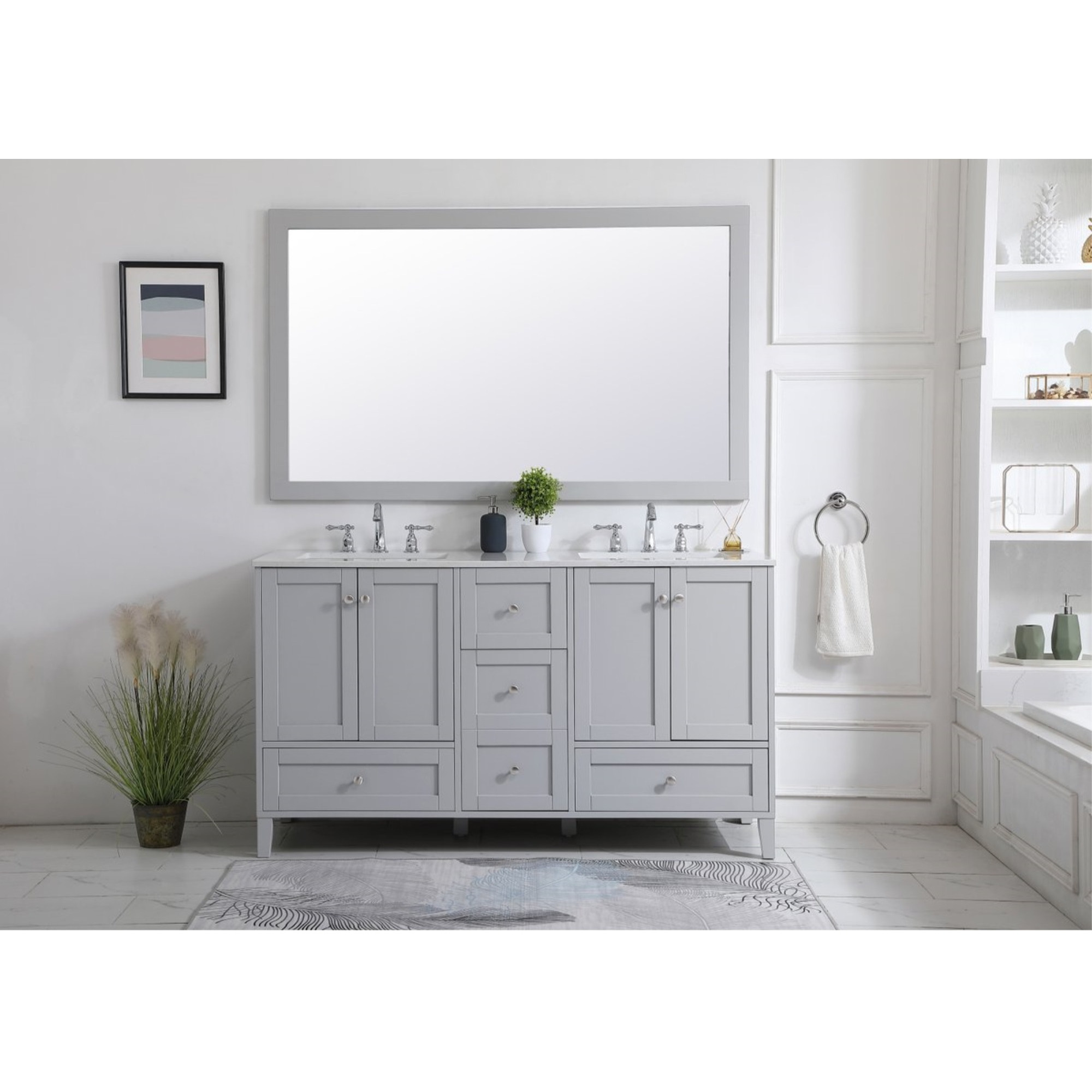 Aqua rectangle vanity mirror 60 inch in Grey