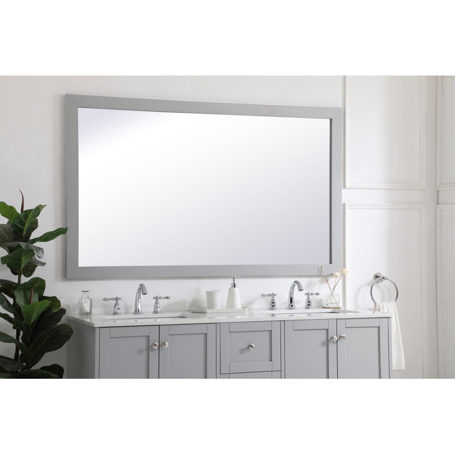 Aqua rectangle vanity mirror 60 inch in Grey