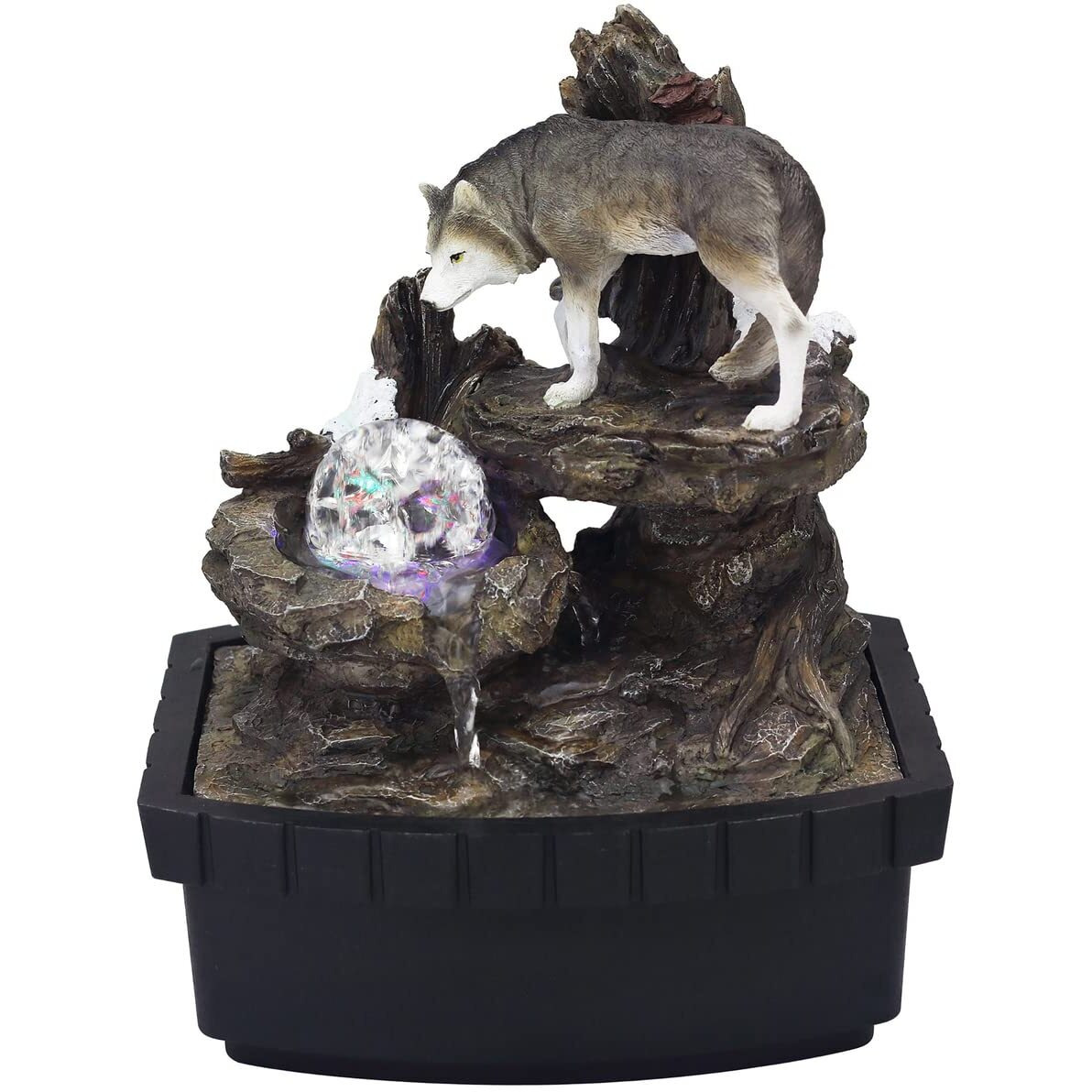 10.25-Inch Wolf Table Fountain