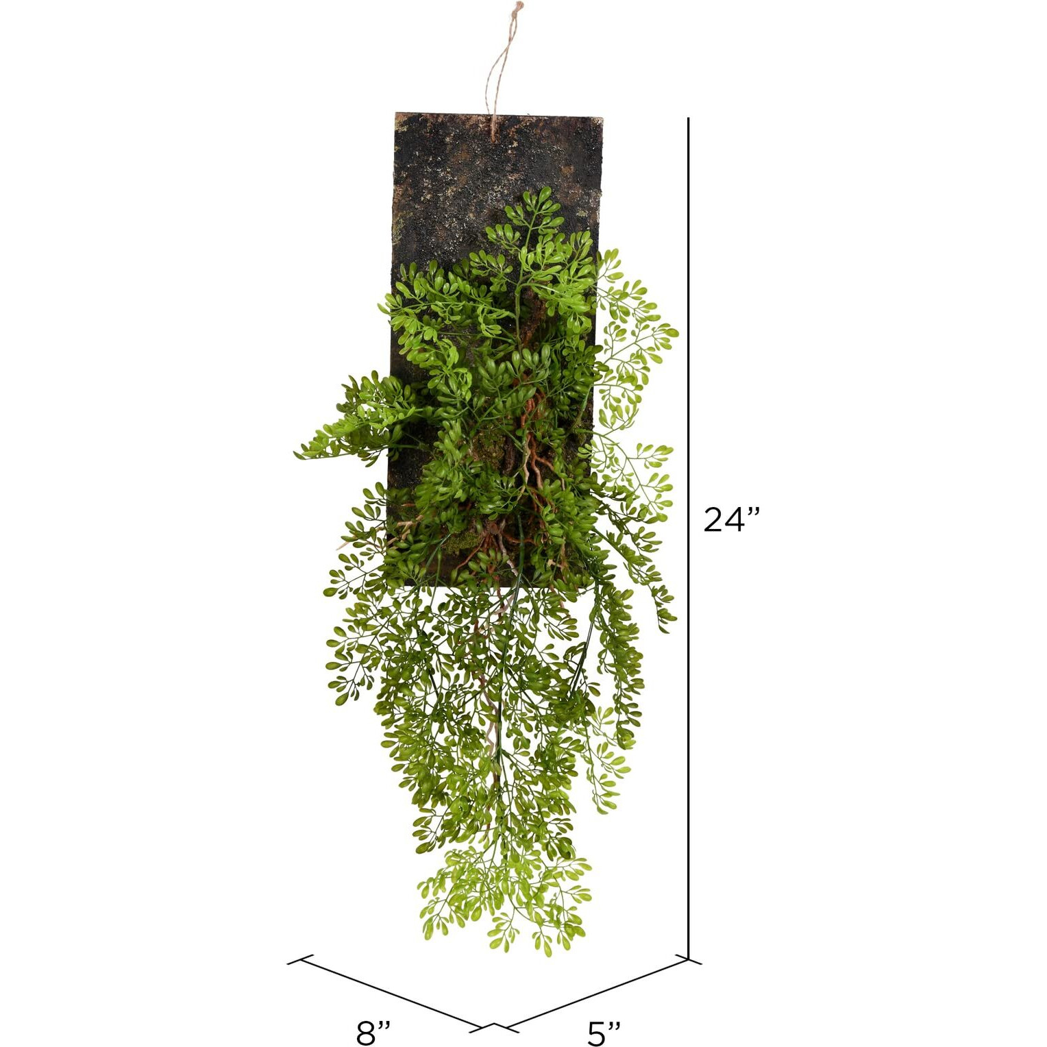 Vickerman 24" Green Mini Leaf on Wooden Plaque - FE191824