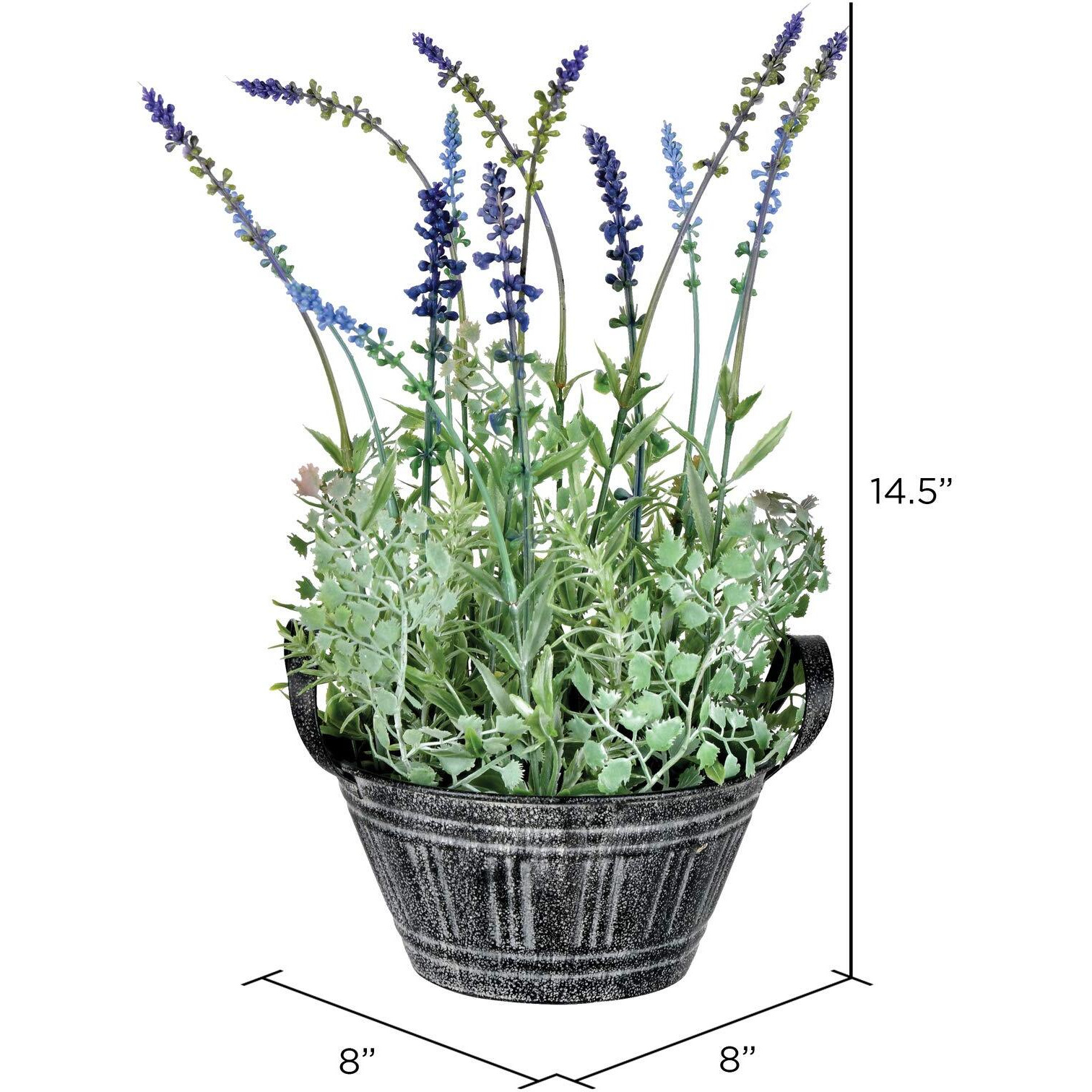 Vickerman 14.5" Lavender In Galvanized Pot - FJ190114