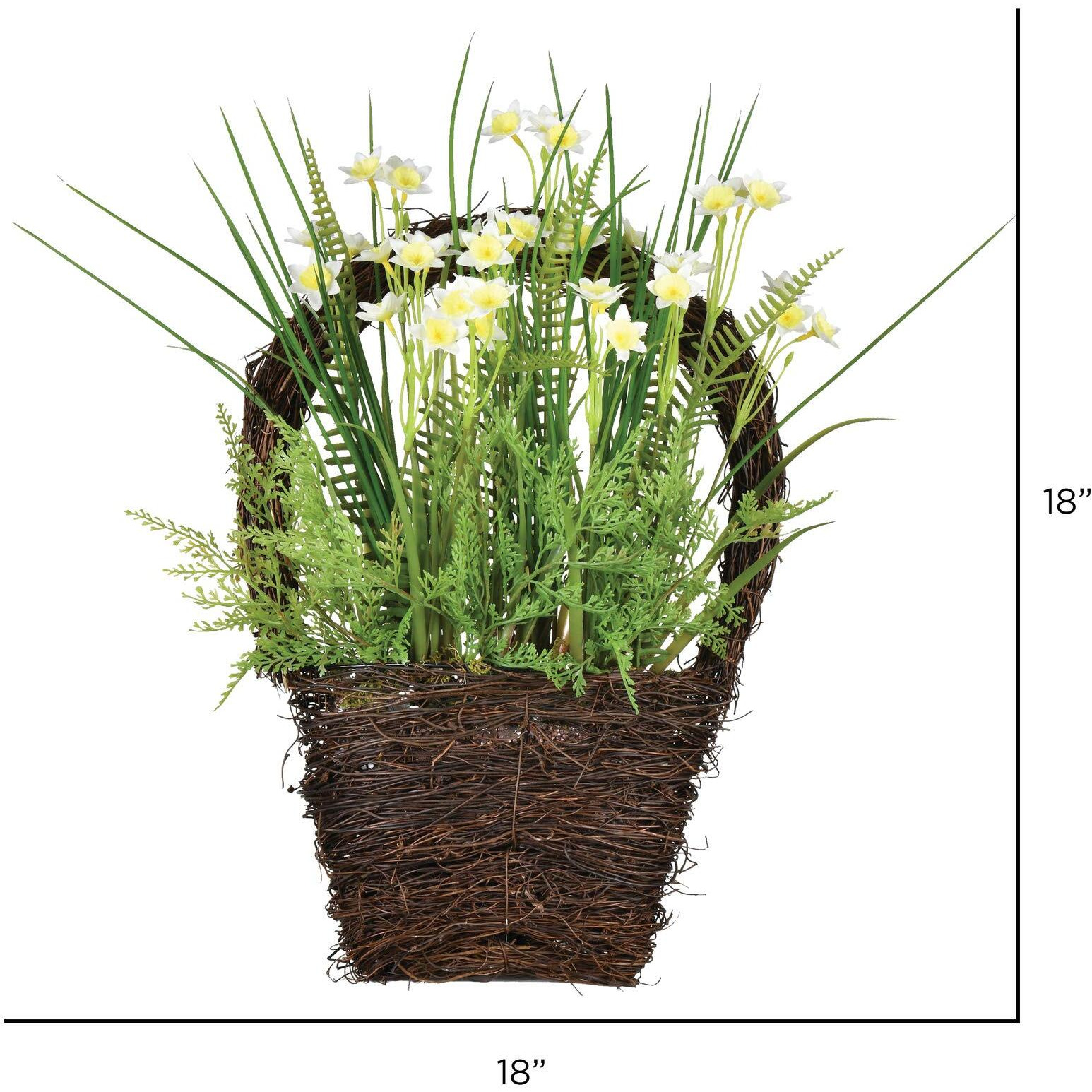 Vickerman 18" Daffodil In Basket - FJ190818
