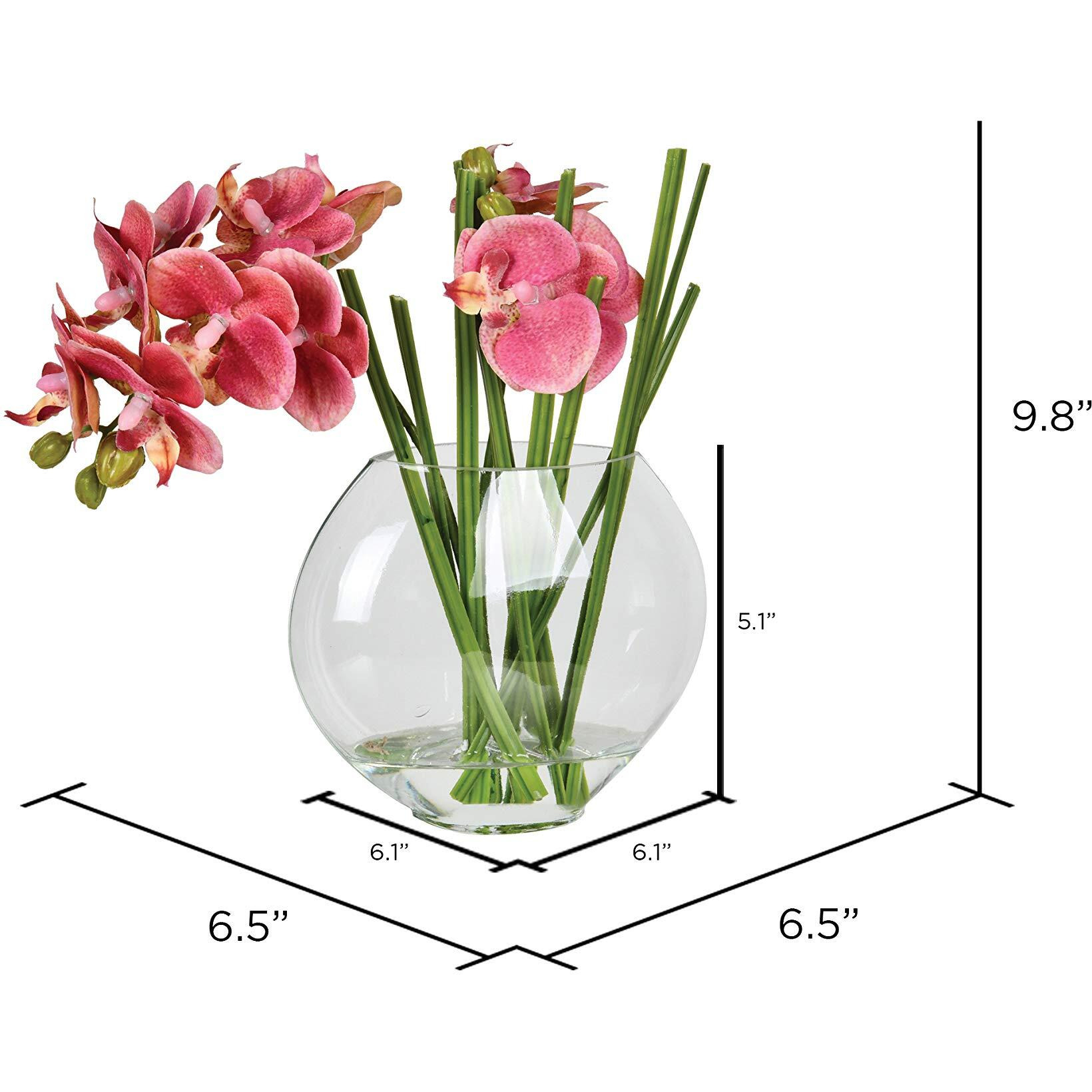 Vickerman 9.8" Pink Orchid In Glass Pot - FX190502