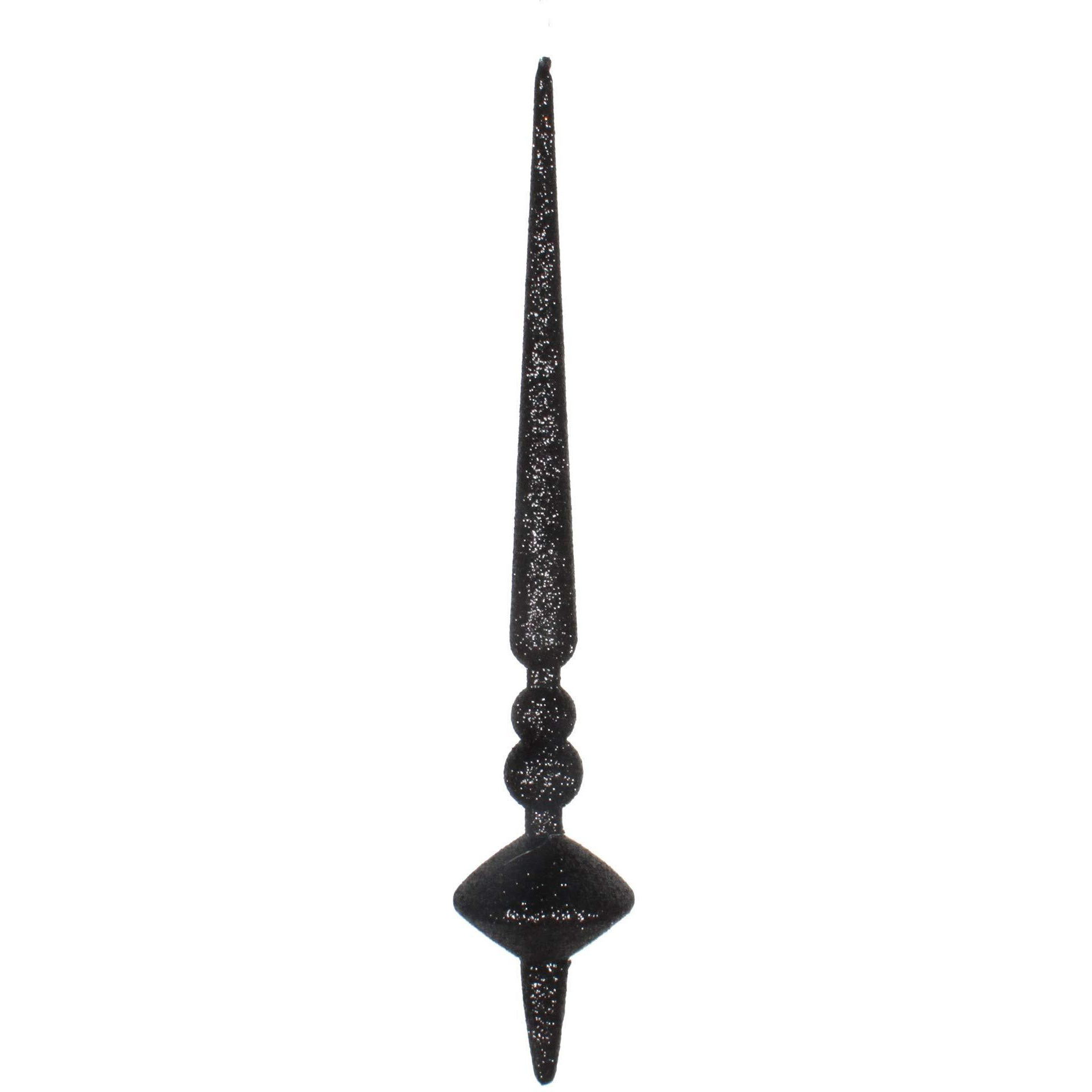 Vickerman 12" Black Glitter Cupola Finial 3/Bag - M183317G