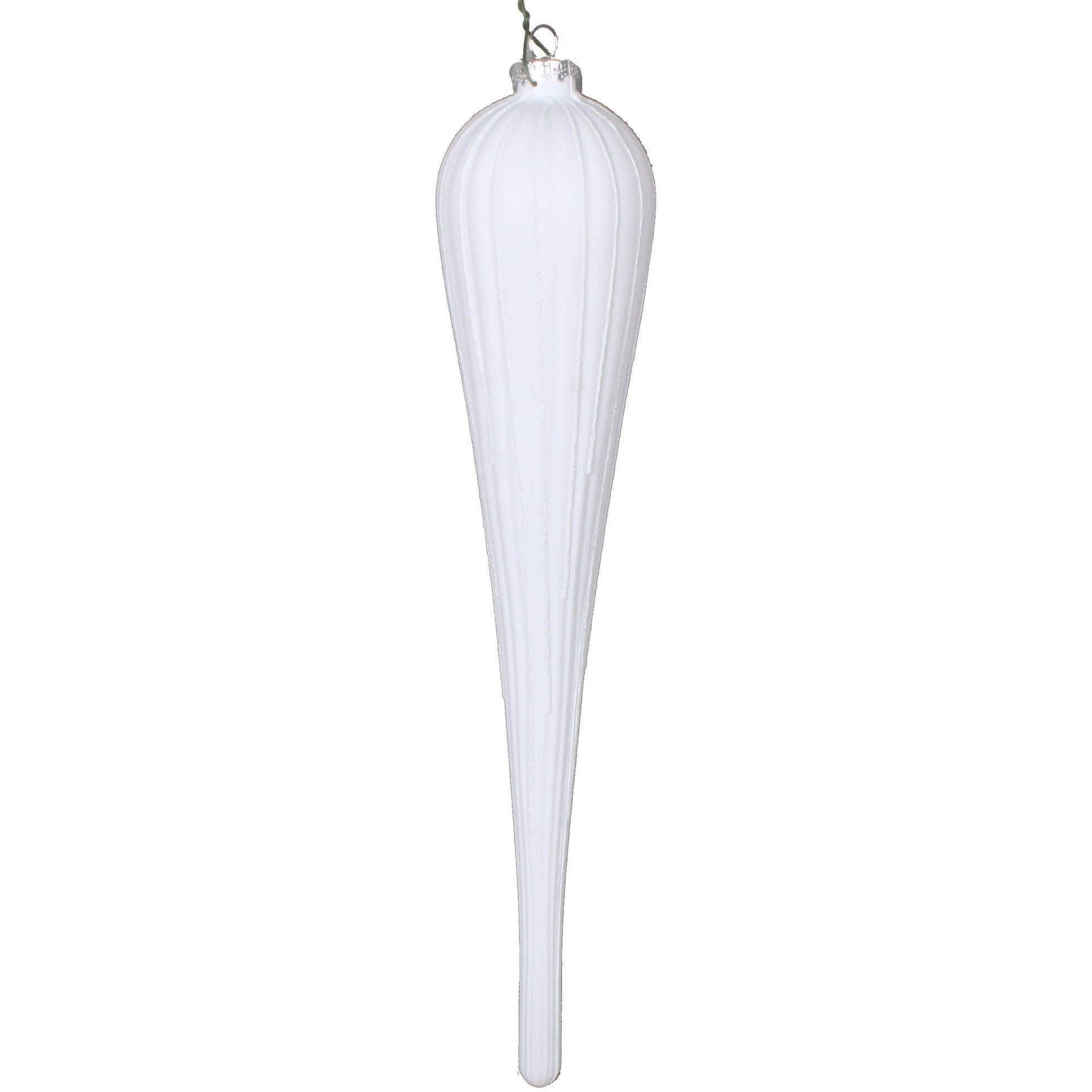 Vickerman 11" White Glitter Drop Ornament 3/Bag - MT195011D