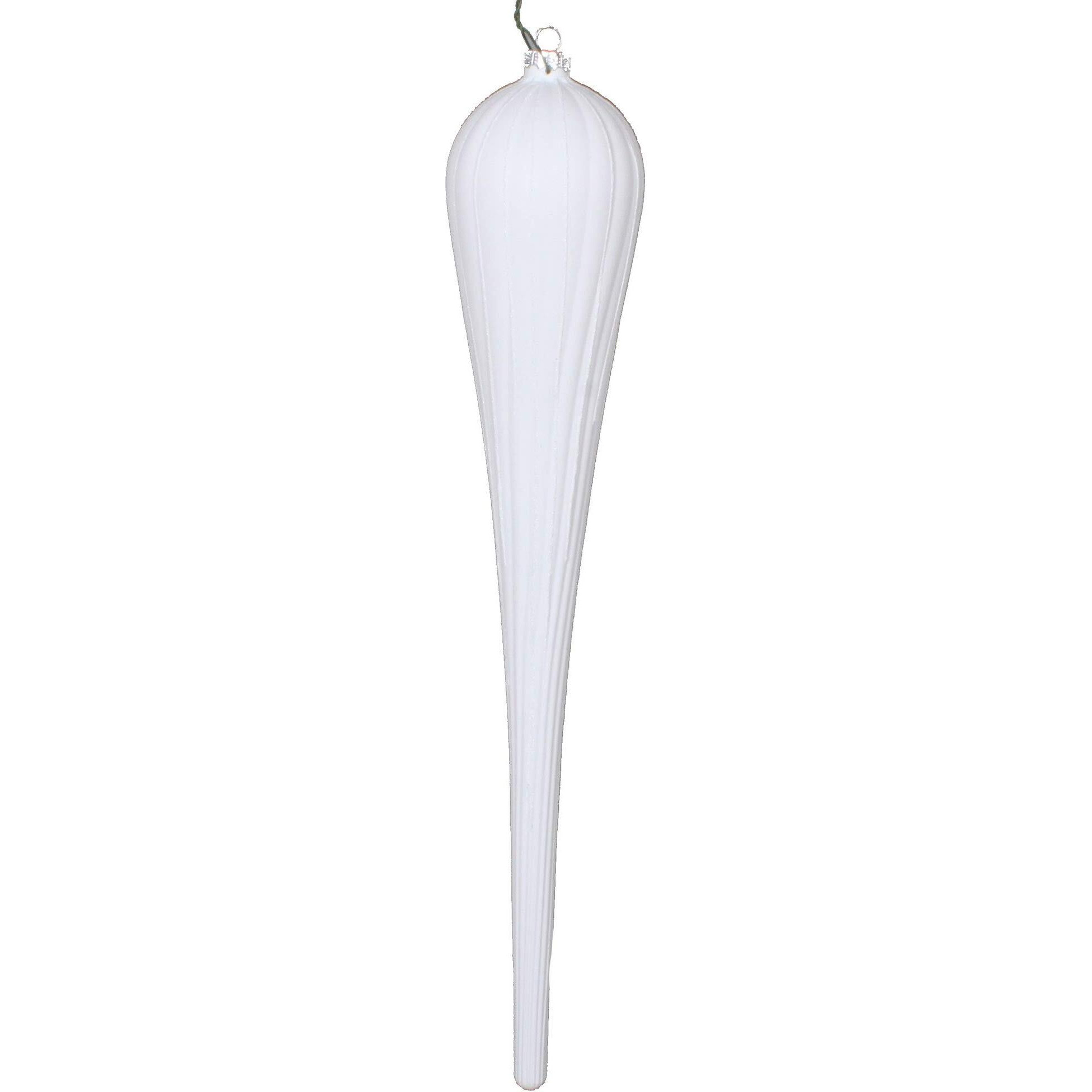 Vickerman 15.75" White Glitter Drop Ornament 2/Bag - MT195111D