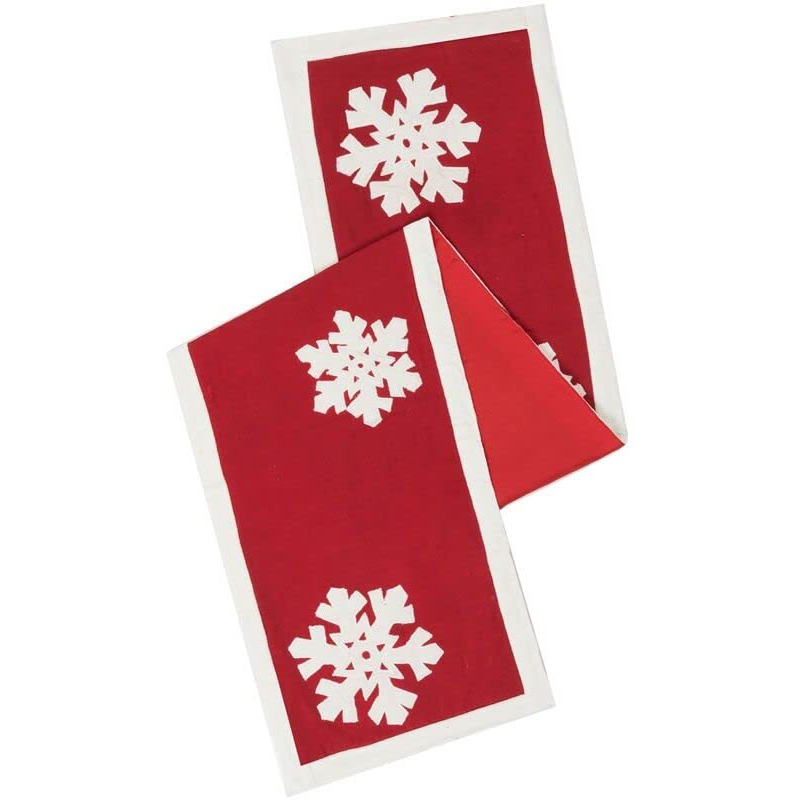 Vickerman 14" x 90" Felt Flakes Table Runner - QTX17353