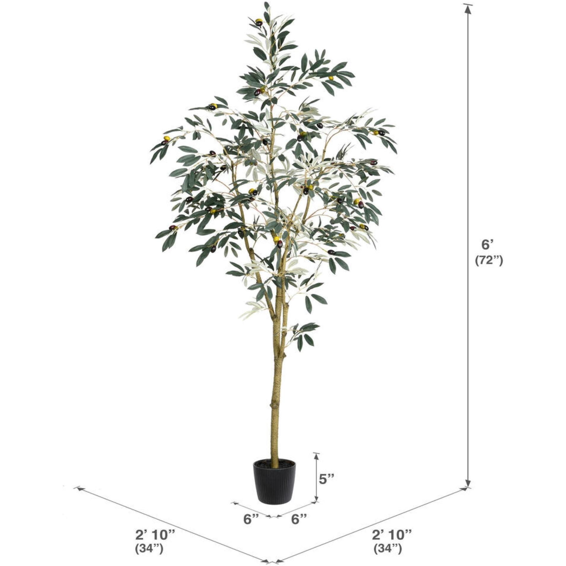 Vickerman 6' Artificial Potted Olive Tree.