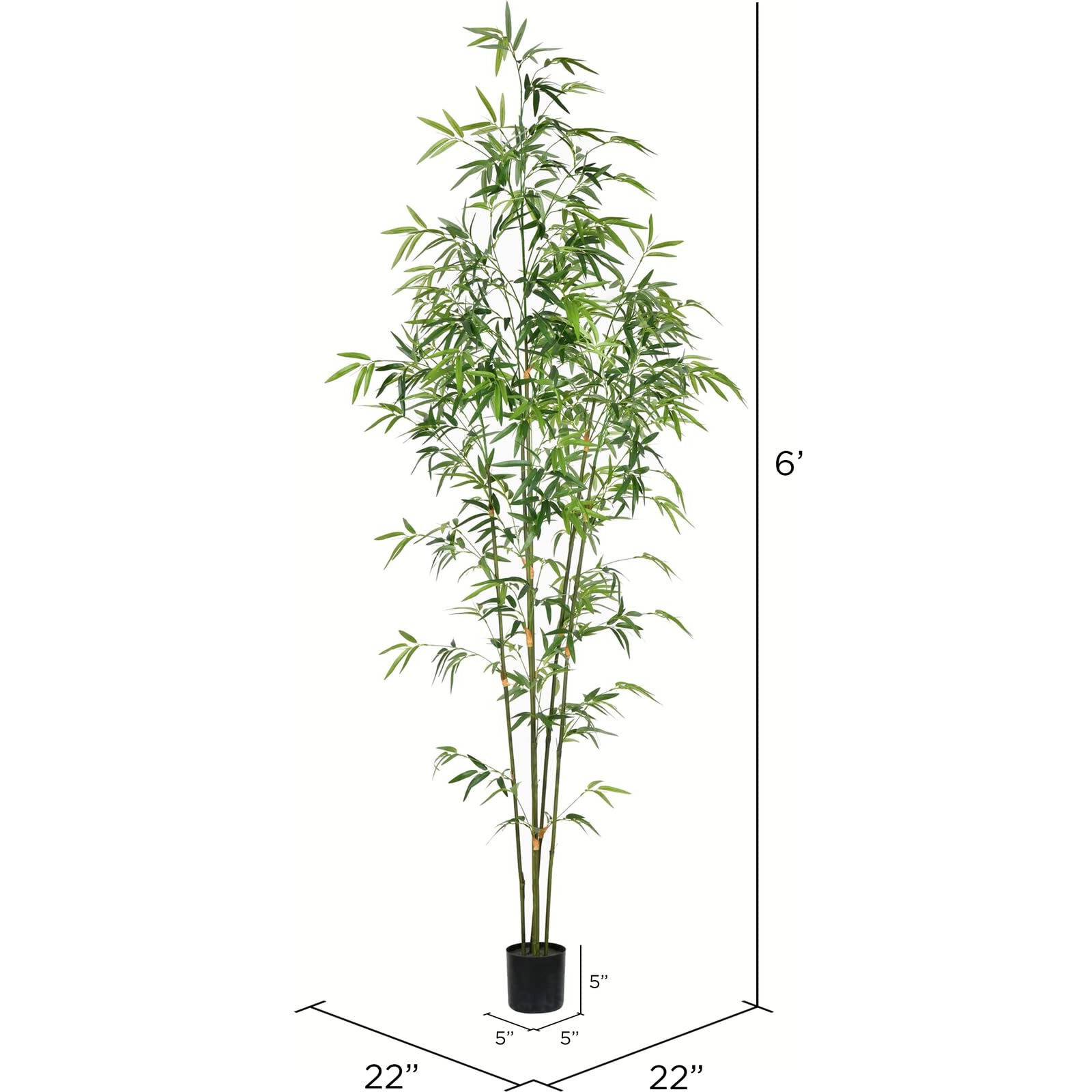 Vickerman 6' Potted Mini Bamboo Tree 1193 Leaves - TB190460