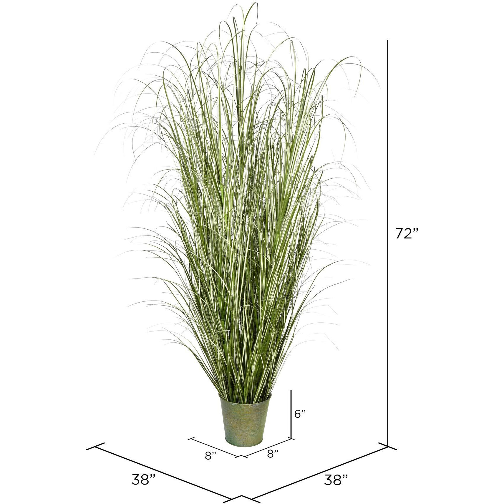 Vickerman 72" Native Green Grass In Iron Pot - TD190572
