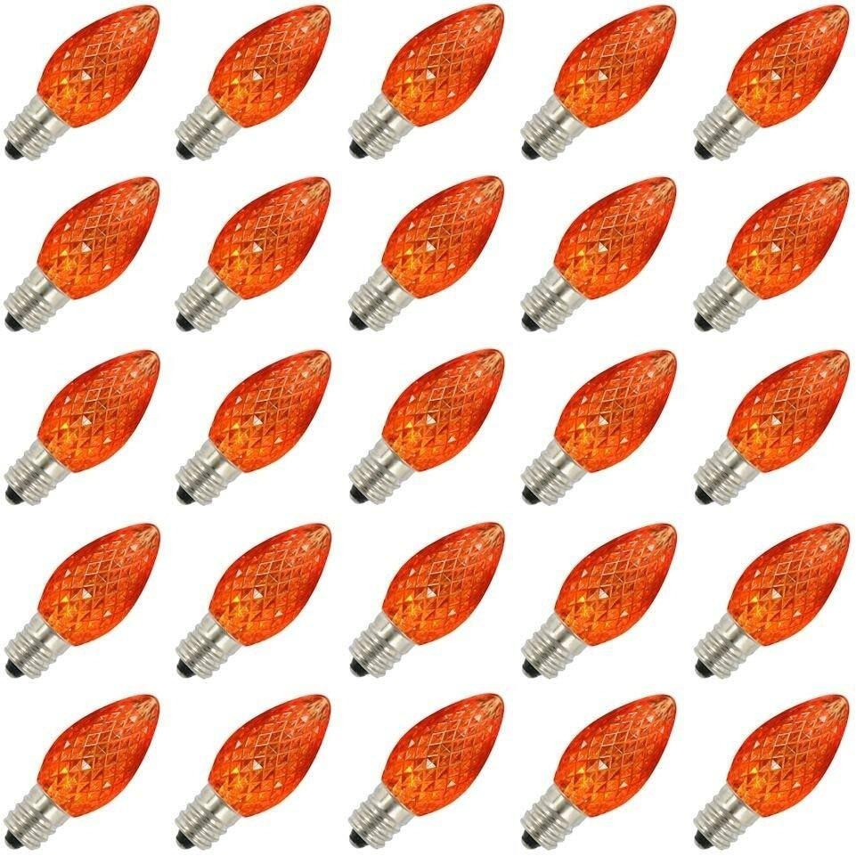 Vickerman C7 Faceted LED Orange Twinkle Bulb 25/Bx - XLEDC78T-25
