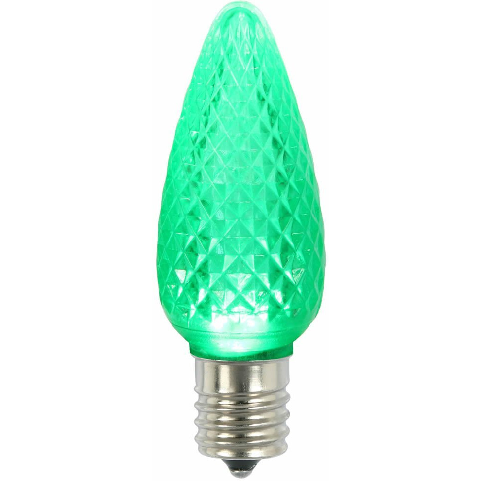 Vickerman C9 Faceted LED Green Twinkle Bulb 25/Box - XLEDC94T-25
