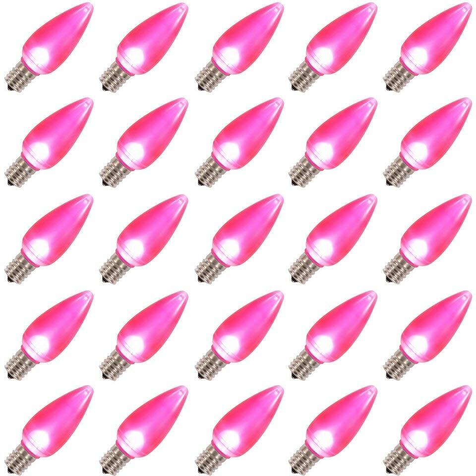 Vickerman C9 Ceramic LED Pink Bulb .96W 130V 25/Bx - XLEDSC99-25