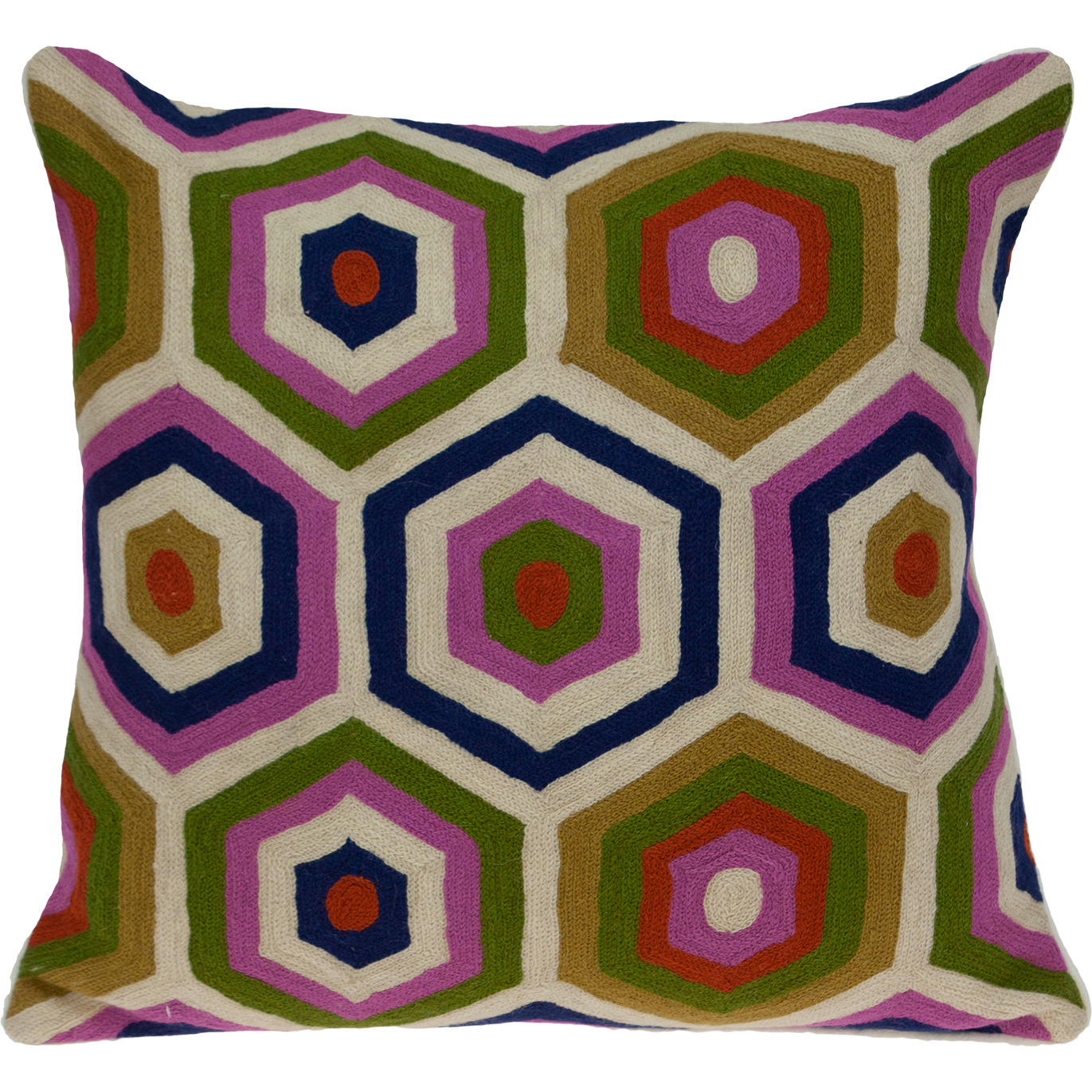 Parkland Collection Acia Contemporary Multicolored Pillow Cover With Poly Insert